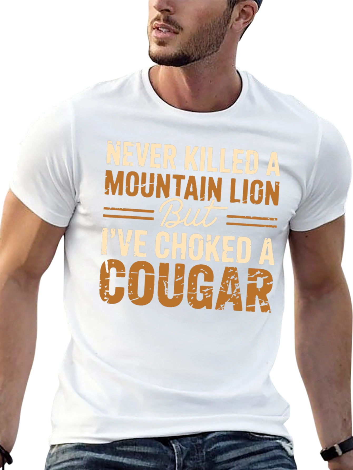Never Killed a Mountain Lion Funny Graphic Tee
