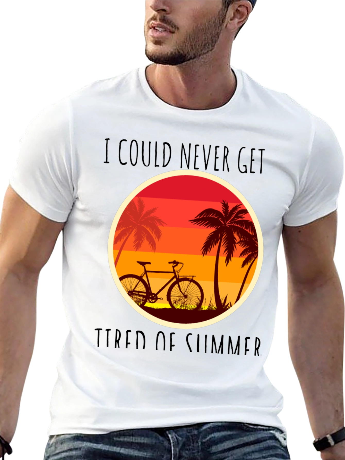 Summer Vibes Graphic Tee - Cycle at Sunset