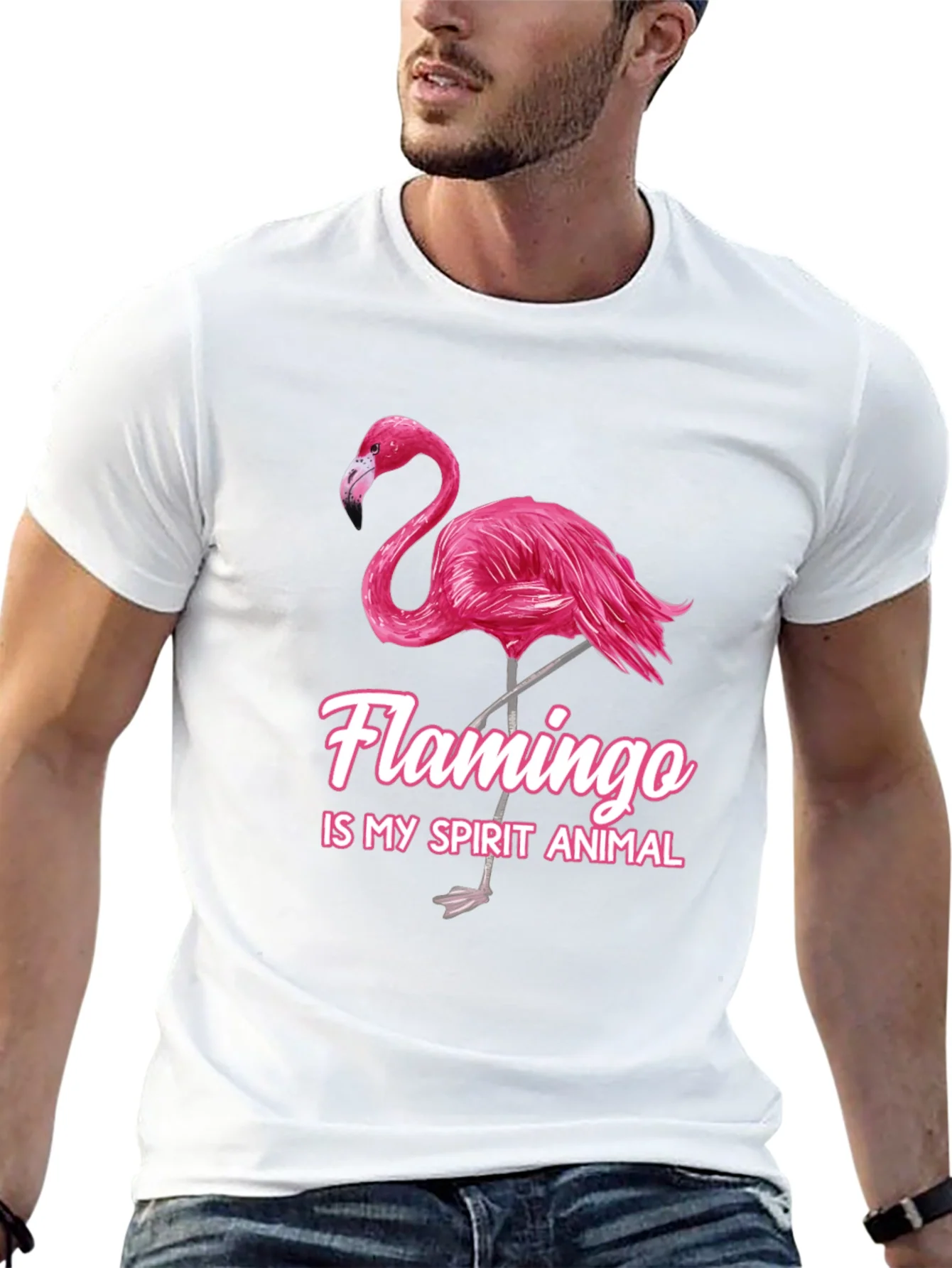 Flamingo Spirit Animal Graphic T-Shirt