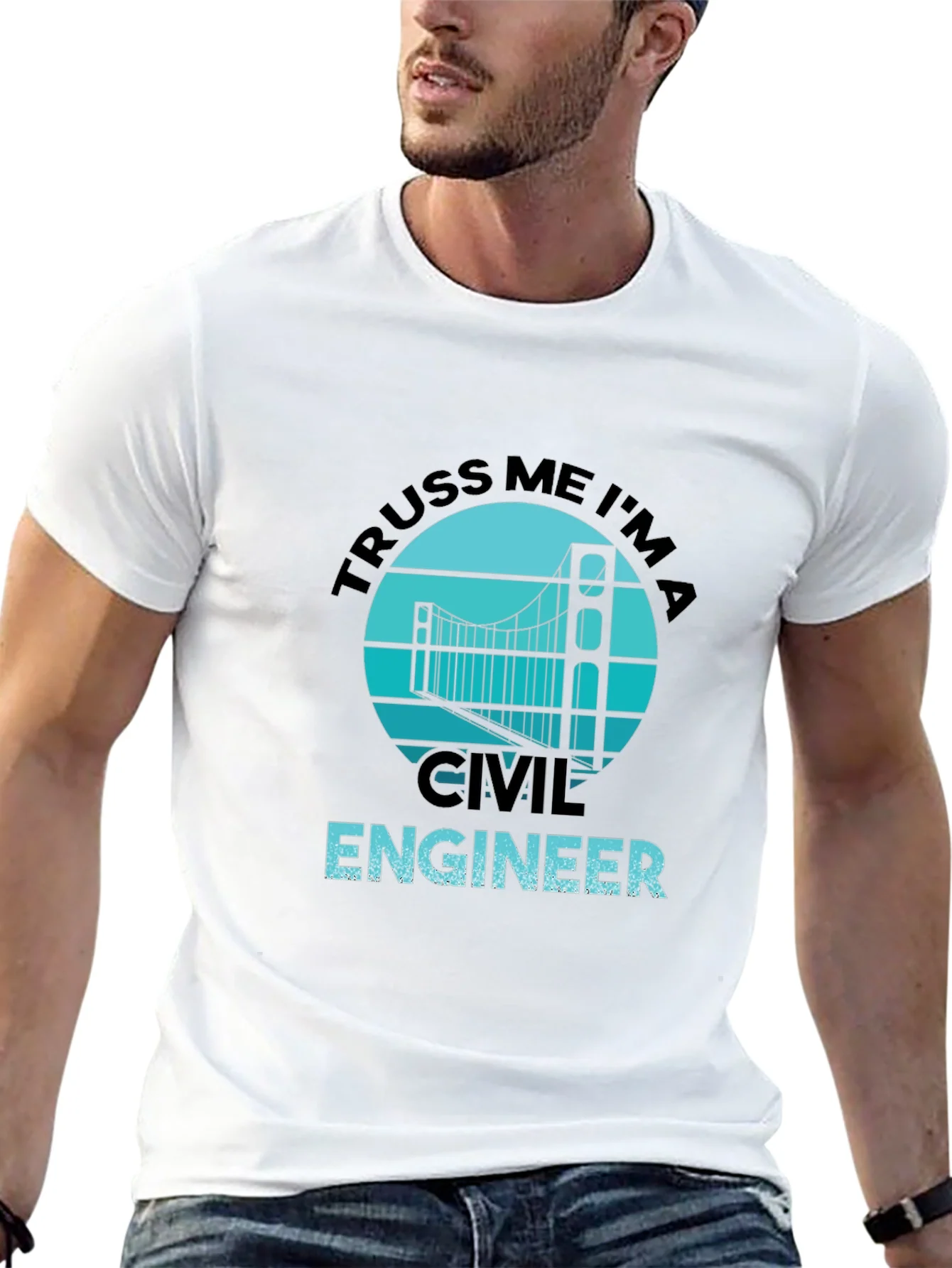 Truss Me Im A Civil Engineer Black Graphic T-Shirt