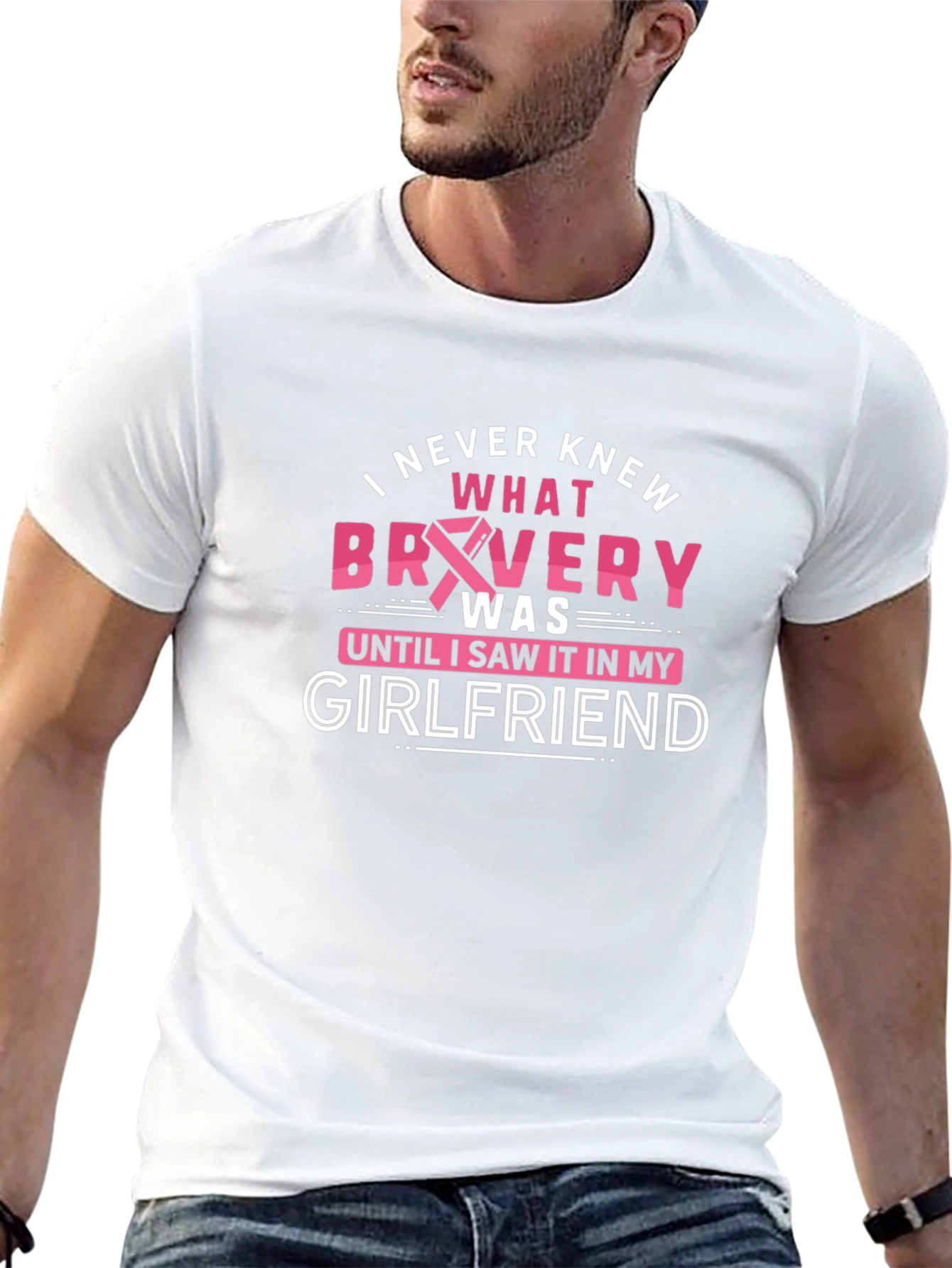 Bravery Girlfriend T-Shirt - Support Cancer Awareness