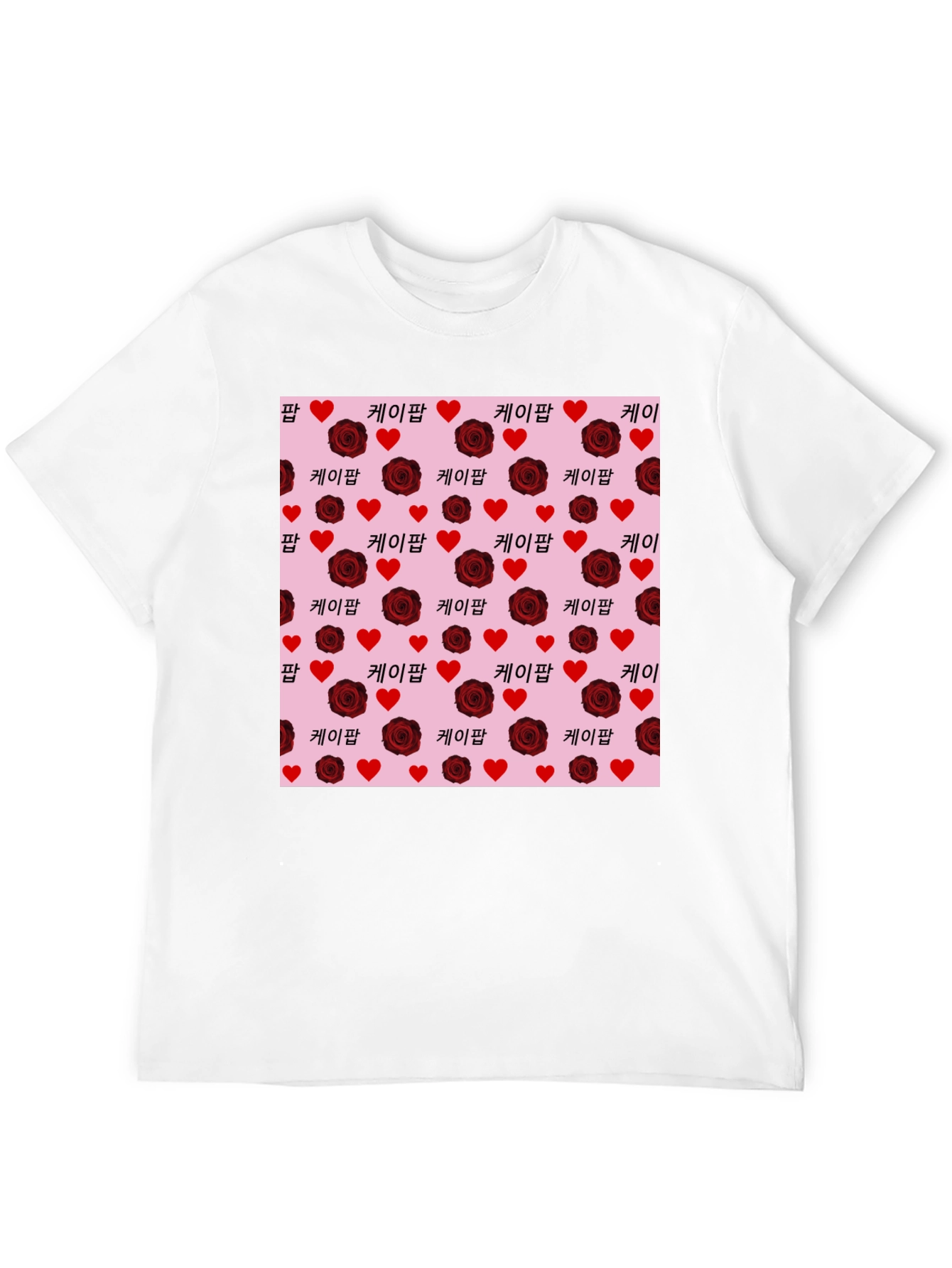 Romantic K-Pop Rose Heart T-Shirt