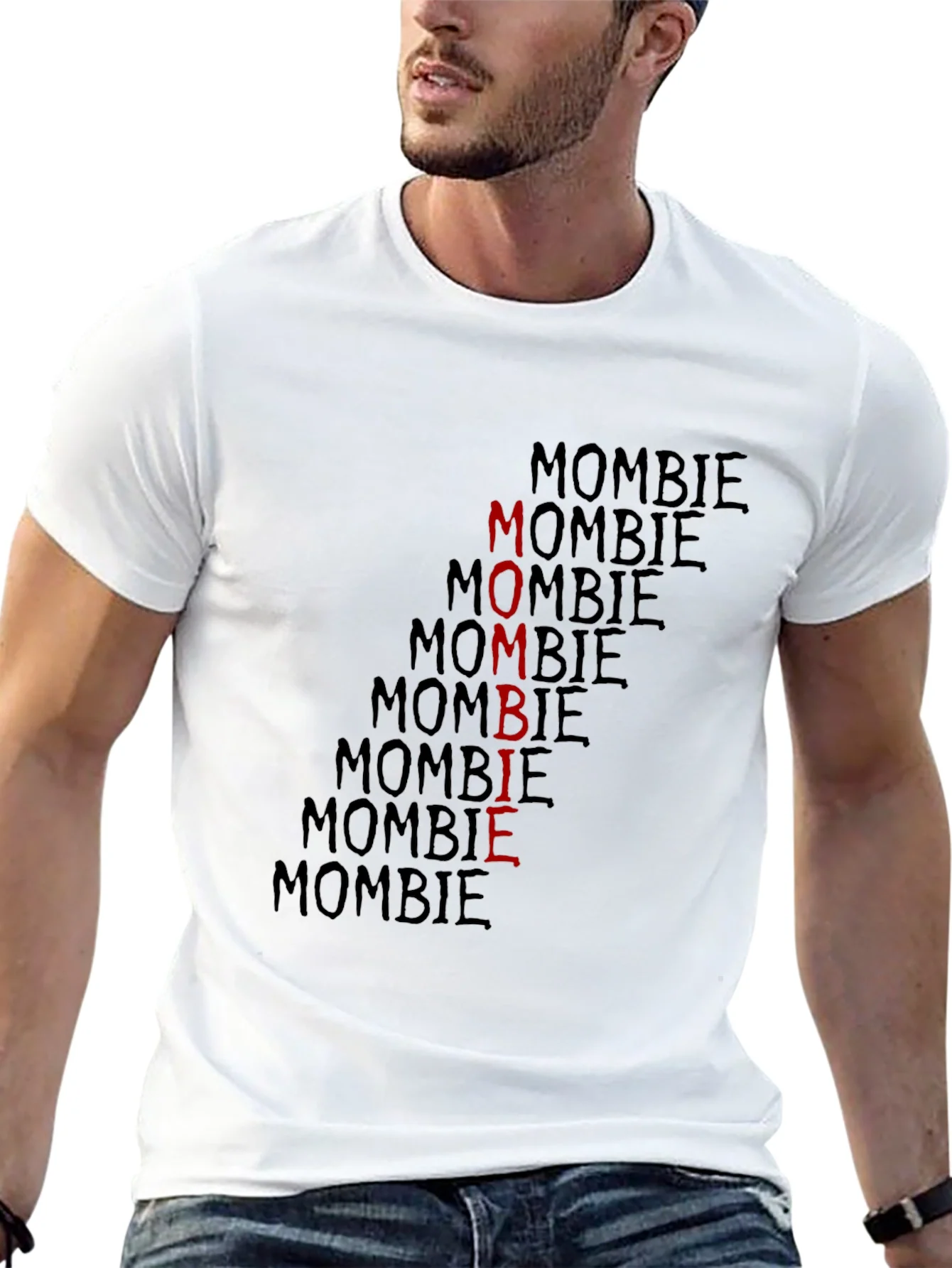 Mombie Graphic Print Black T-Shirt