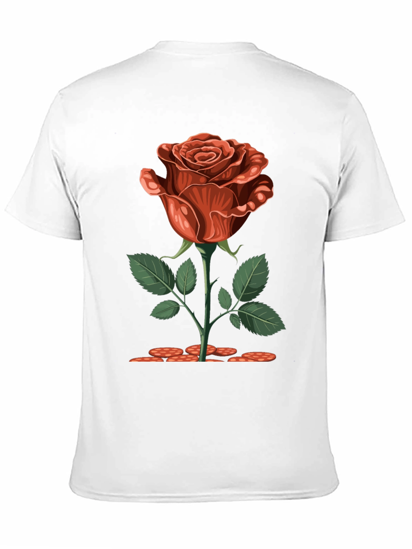 Rose Graphic Print Black T-Shirt