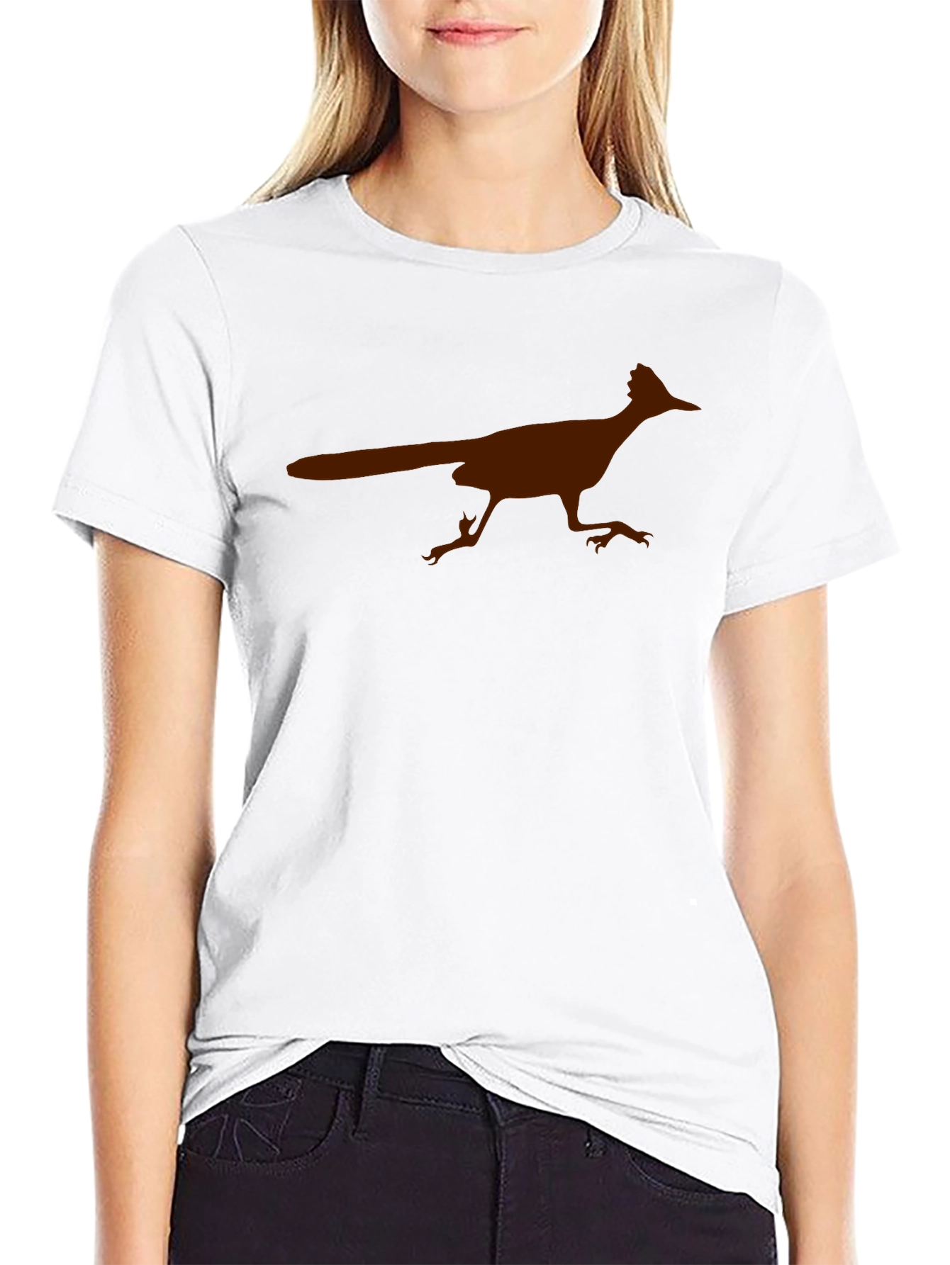 Roadrunner Graphic Tee - Black Cotton Blend Casual Shirt