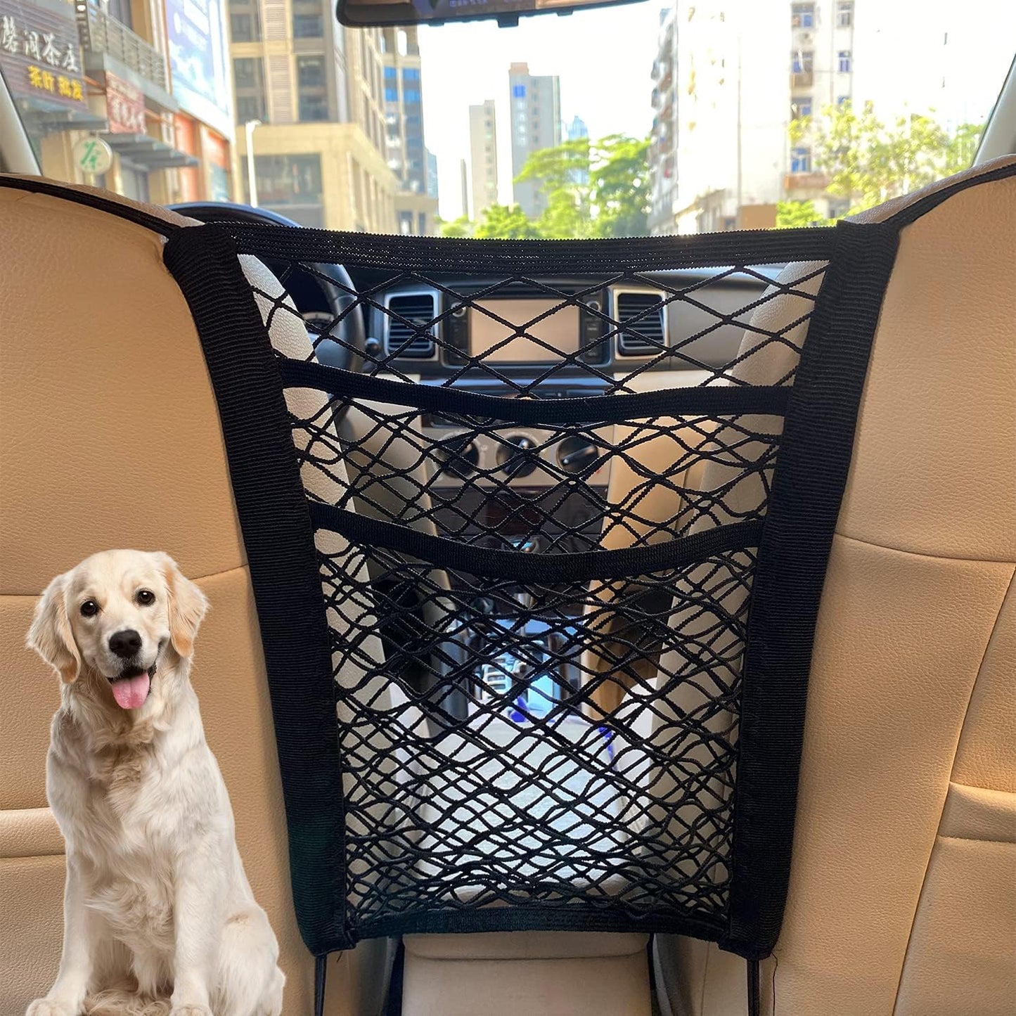 3-Layer Car Mesh Organizer, Seat Back Net Bag, Bar - Best Seller