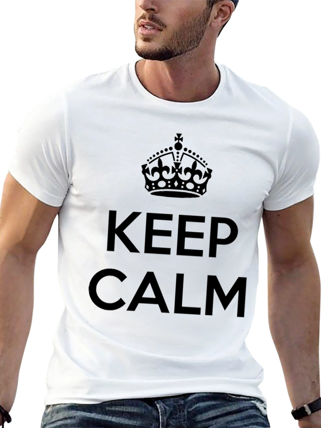 Keep Calm Crown Graphic Tee - Black