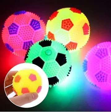 LED Whistle Squeaky Squeaker Sound Ball for Puppy, Dog & Cat, Pet Chew Playing Rubber Ball Toy Small Pet Only - 1 Pieces