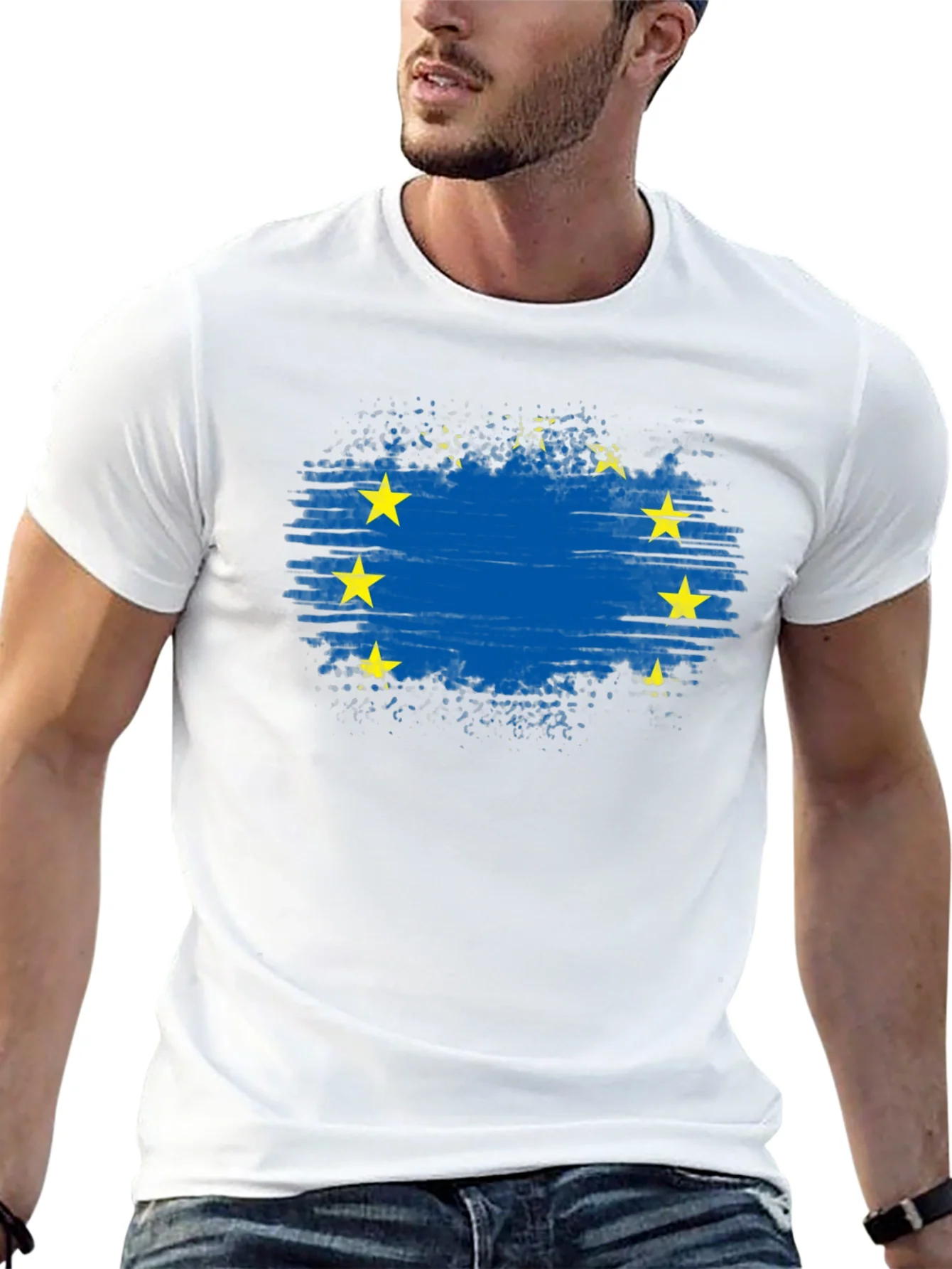 EU Flag Graphic Black T-Shirt