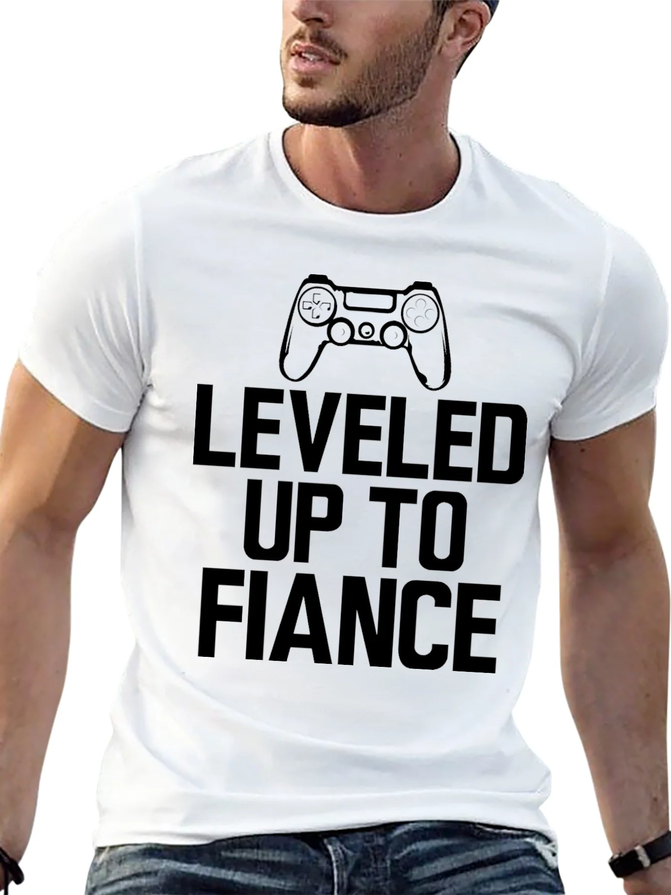 Leveled Up to Fiancé Graphic T-Shirt