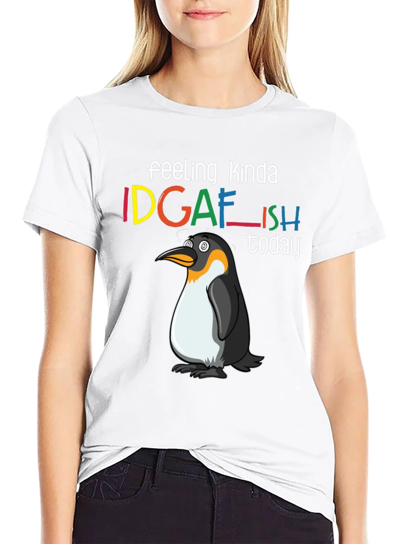 IDGAFish Penguin Graphic T-Shirt - Relaxed Style