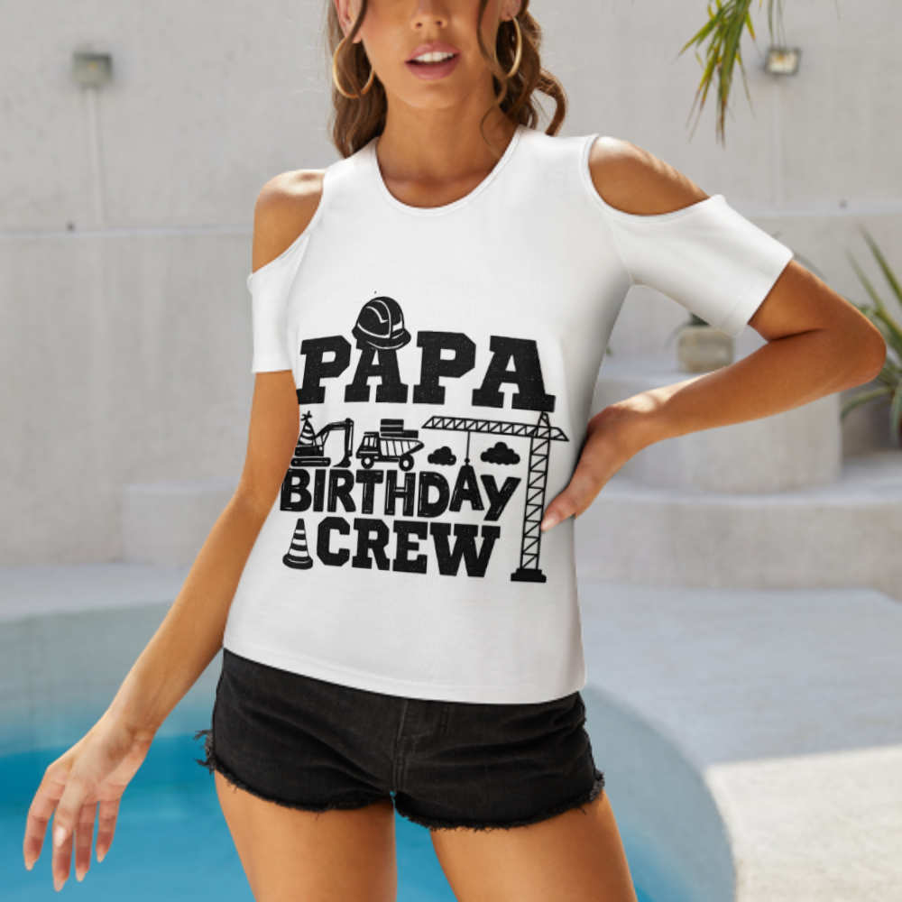 Papa Birthday Crew Construction Graphic T-Shirt – Funny Family Party Tee for Builders & Truck Lovers(z180)