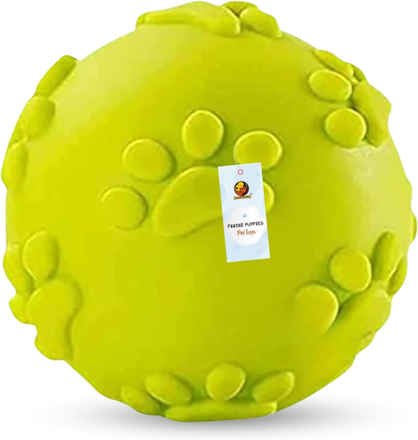 Latex Rubber Squeaky Dog Chew Ball Toy - (Claw Ball, Small) Durable and Safe Fetch Teething Dog Toy for Puppies and Small to Medium Dogs, Paw Design Helps to Clean Teeth (Diameter, 6cm)