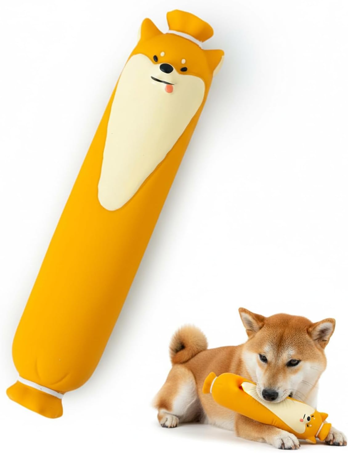 PureNya Dog Chew Toy, Dental Toy for Dogs, Shiba Inu Design, Teeth Brushing, Stress Relief, Durable and Long Lasting, Suitable for Small and Medium Dogs, Interactive Toy for Pets, Safe Material