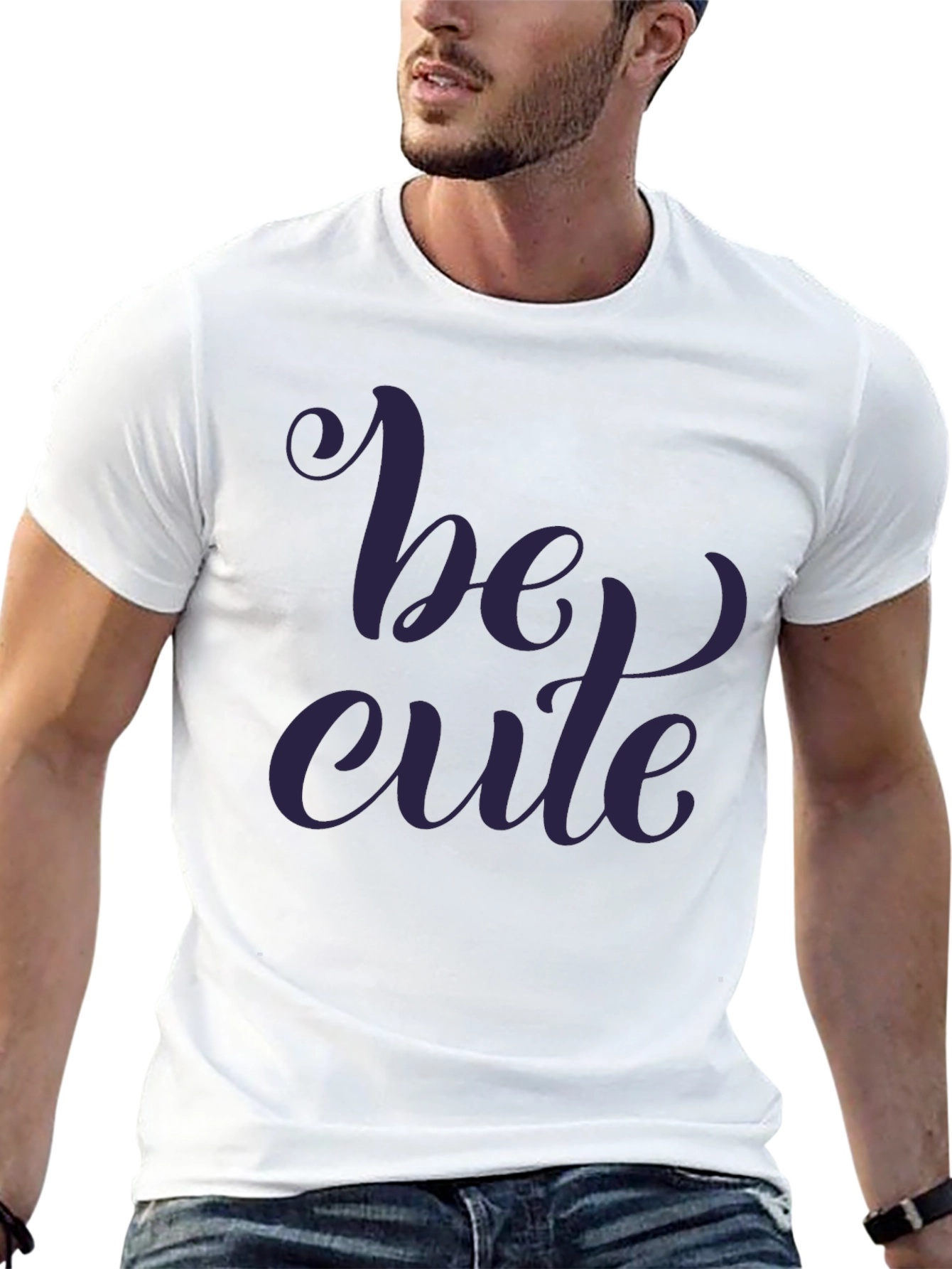 Be Cute Graphic Print T-Shirt - Stylish Casual Wear