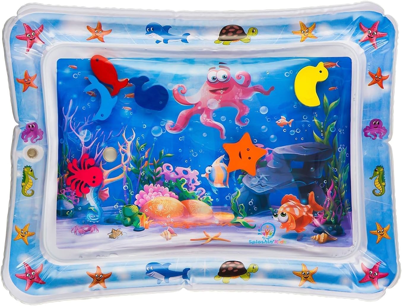 Interactive Water Mat for Cats & Dogs, Portable Pet Playmat, Cute Cartoon Design, Non-Slip Cooling Pad, Fun & Engaging Toy for Kittens, Puppies, Small Pets (Multicolor)