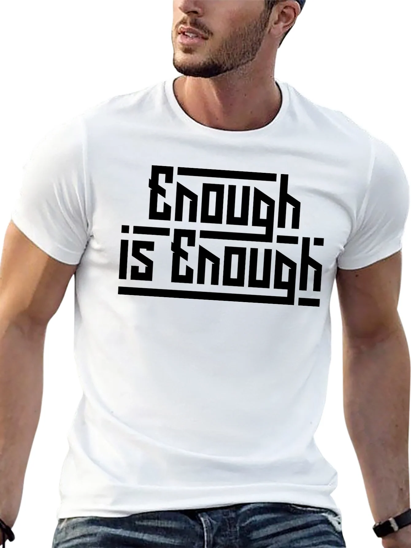 Enough is Enough Graphic Black T-Shirt