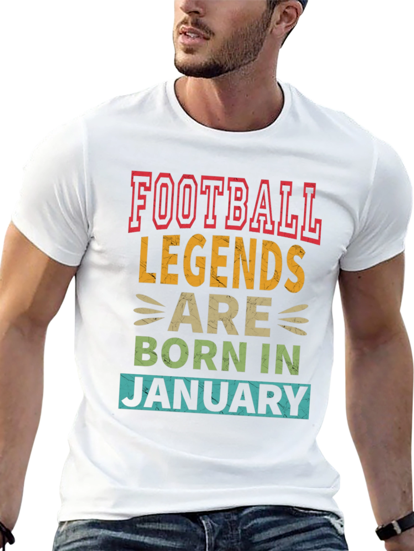 Football Legends January Birthday Black T-Shirt