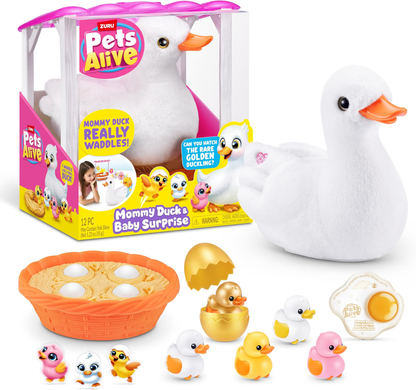 Easter Mommy Duck & Baby Surprise by ZURU, Interactive Hatching Toy with Ducklings, Easter Gift for Girls