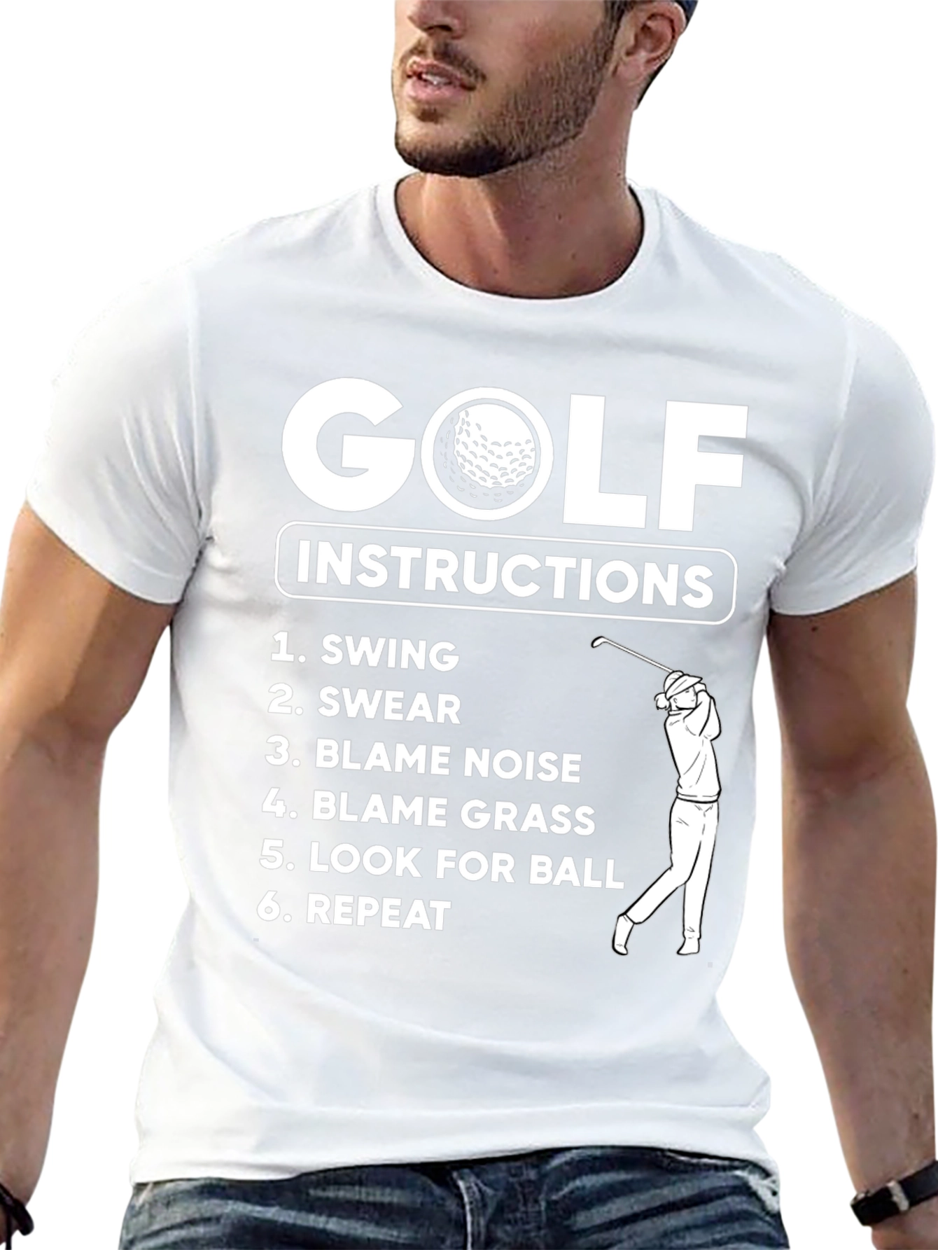 Golf Instructions T-Shirt - Funny Golfing Tee