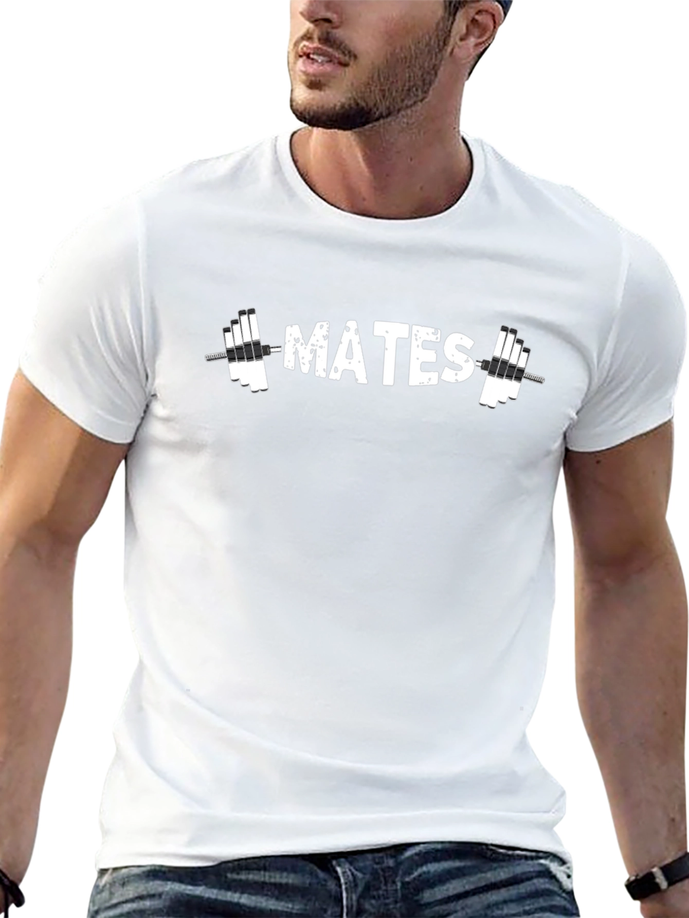 Gym Mates Graphic Tee - Black Cotton T-Shirt