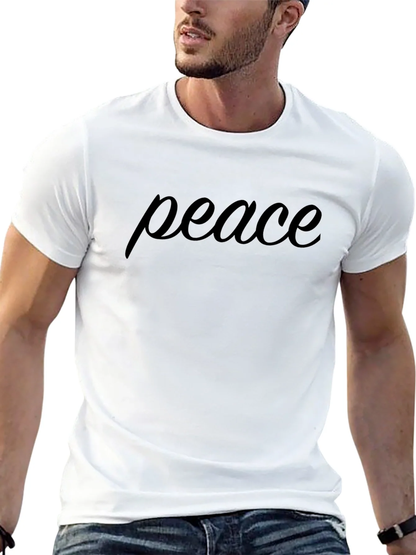 Peace Graphic Tee - Black Cotton Comfort