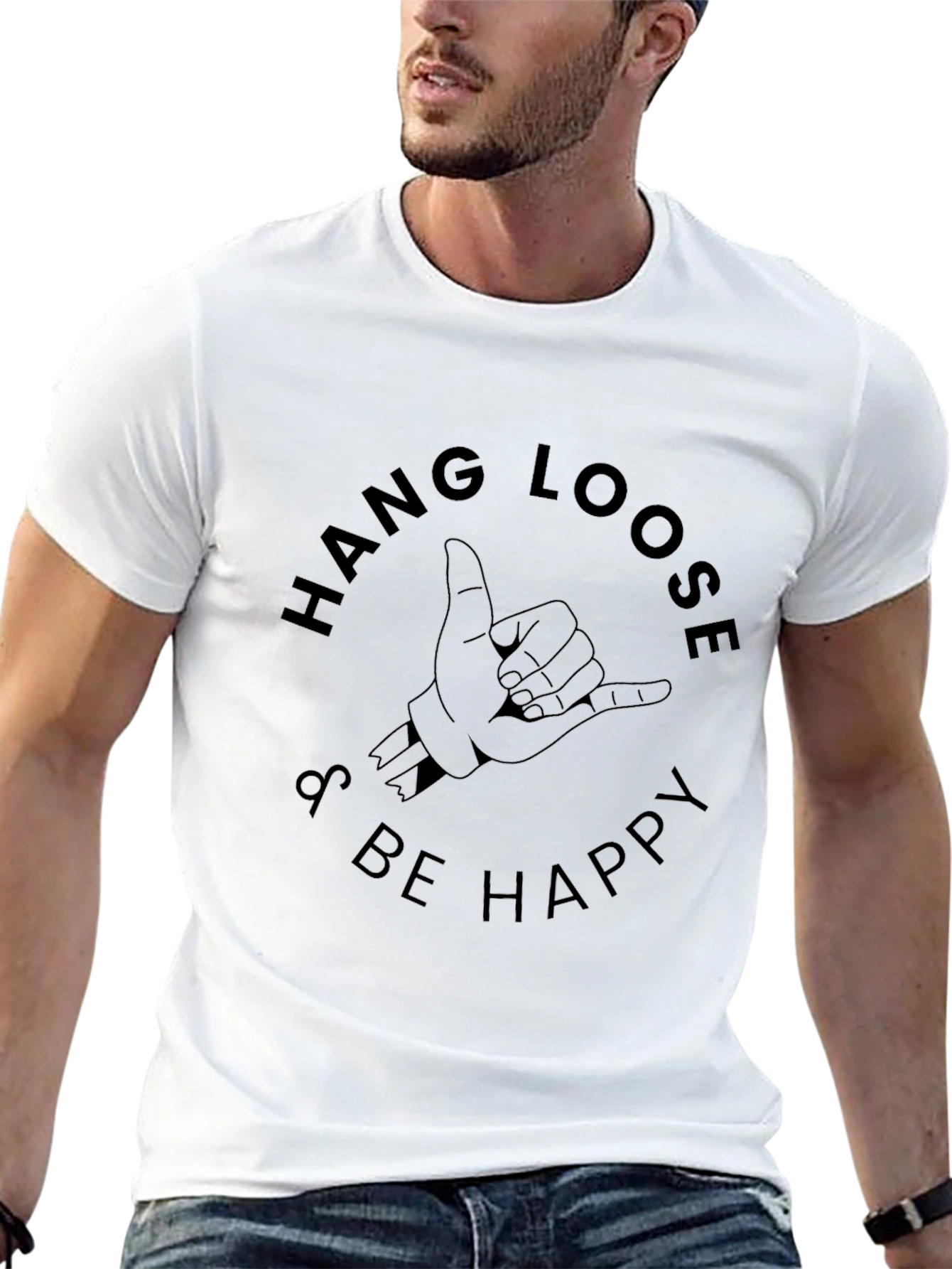 Hang Loose & Be Happy Graphic T-Shirt
