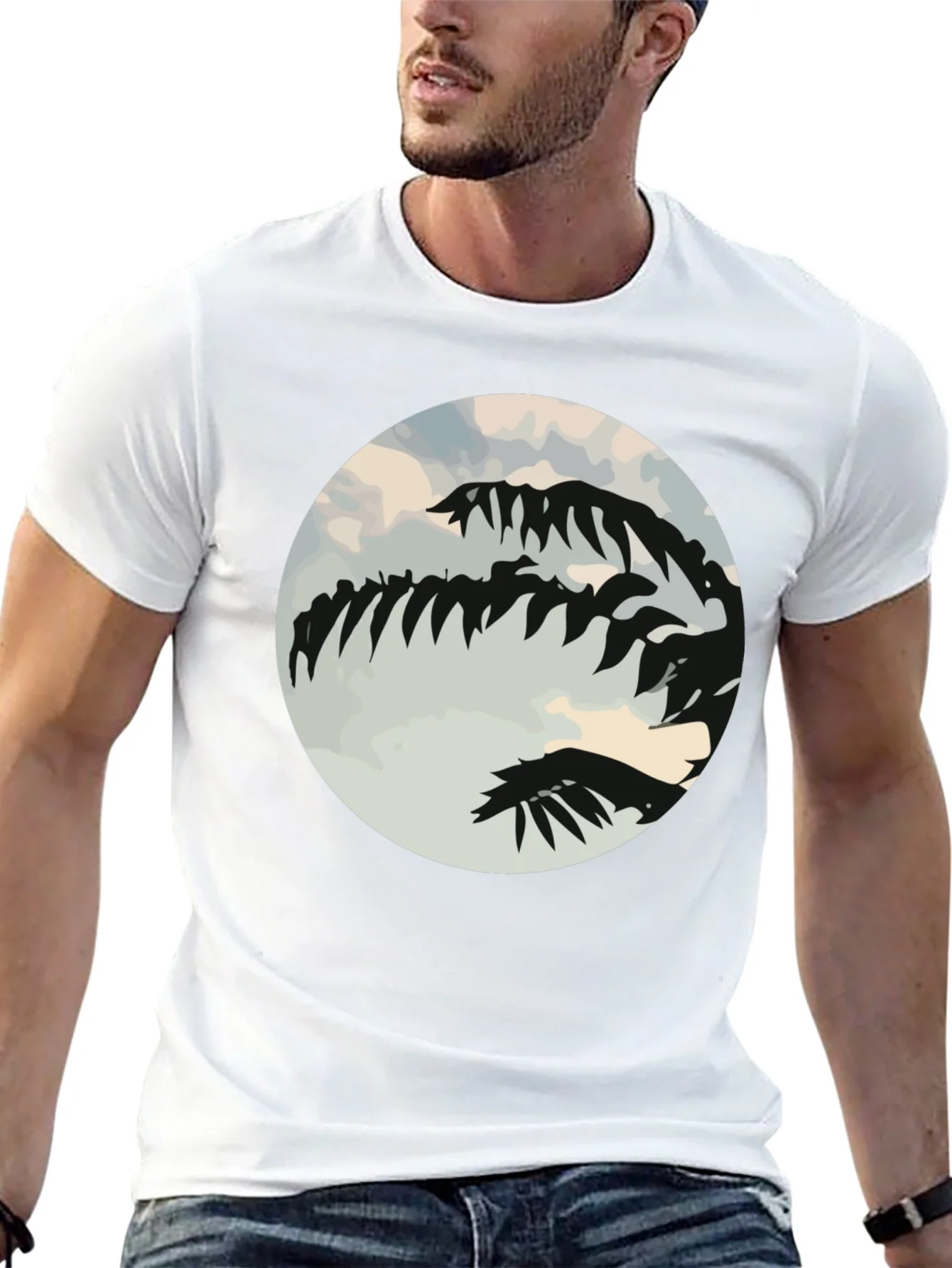 Tropical Palm Tree Silhouette Black Graphic Tee