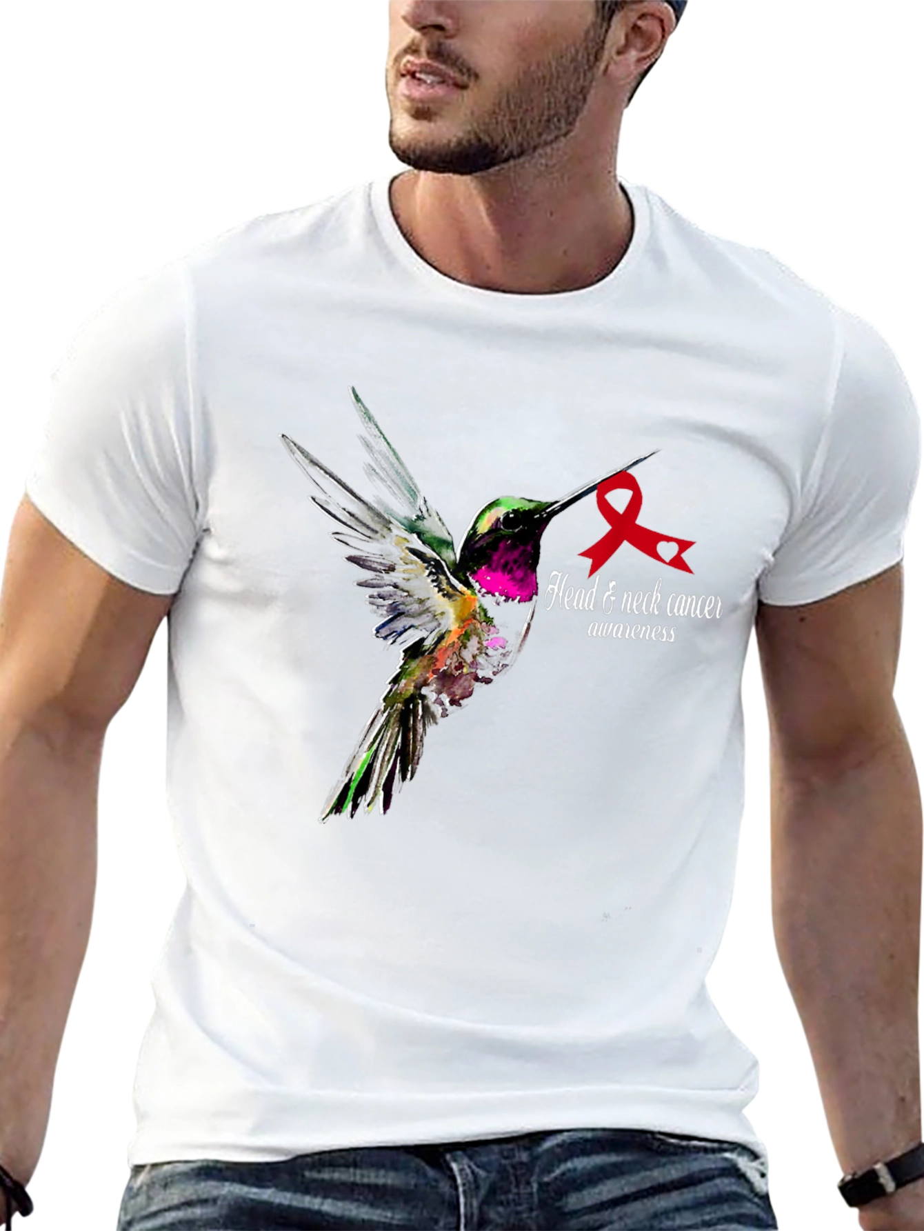 Head & Neck Cancer Awareness Hummingbird T-Shirt
