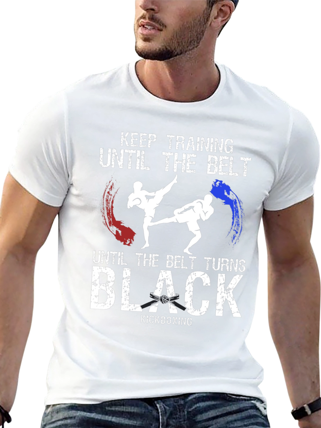 Kickboxing Training T-Shirt - Until the Belt Turns Black