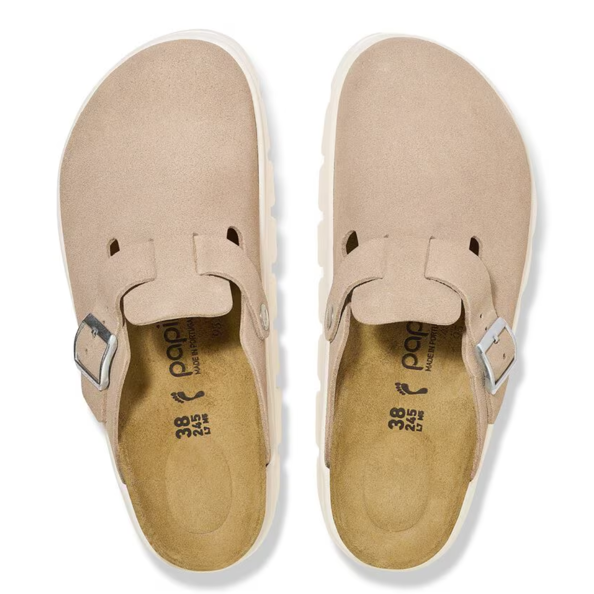 Birkenstock Women's Boston Chunky Suede Leather in Warm Sand