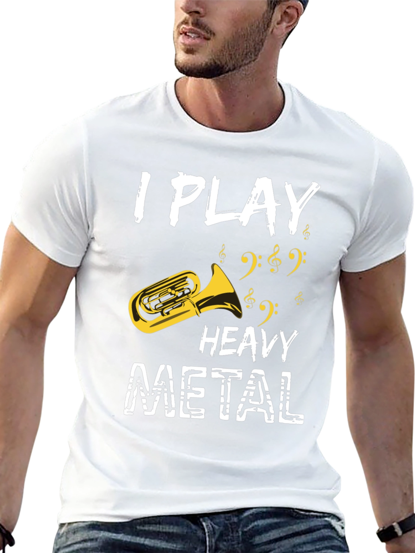 I Play Heavy Metal Tuba Musician Black T-Shirt