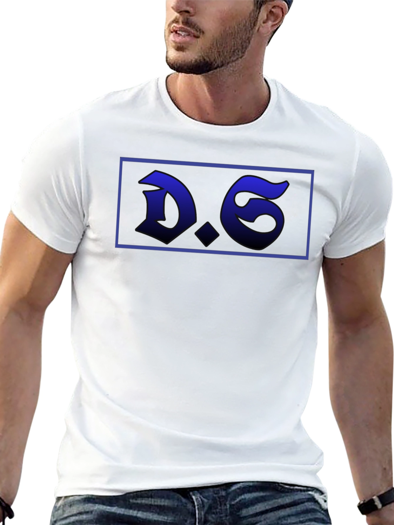 D.6. Graphic Tee - Bold Black Cotton Blend T-Shirt