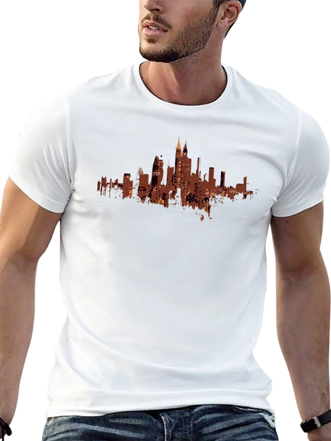 Urban Silhouette Tee - Black Cityscape T-Shirt
