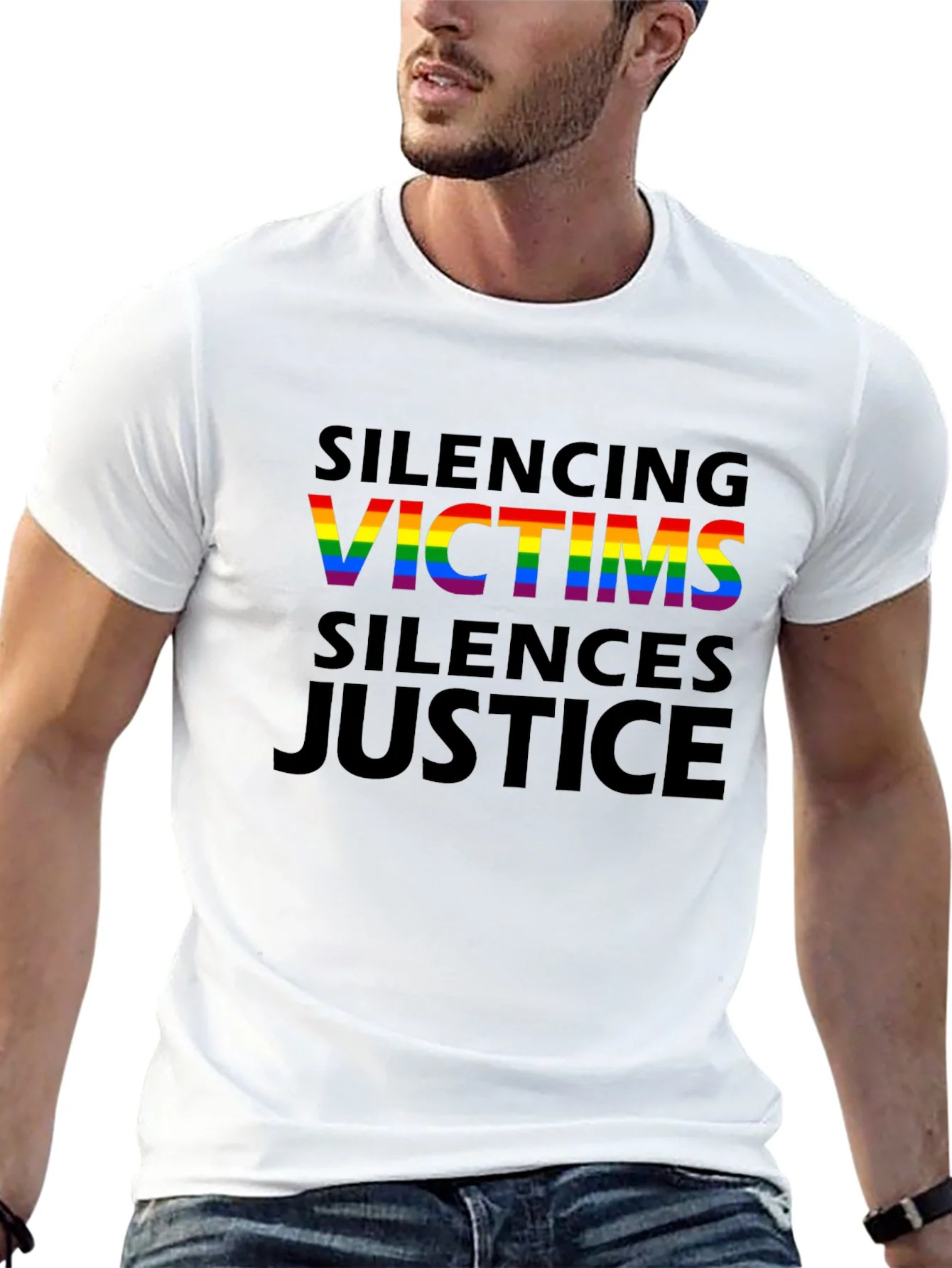 Silencing Victims Silences Justice LGBTQ+ T-Shirt