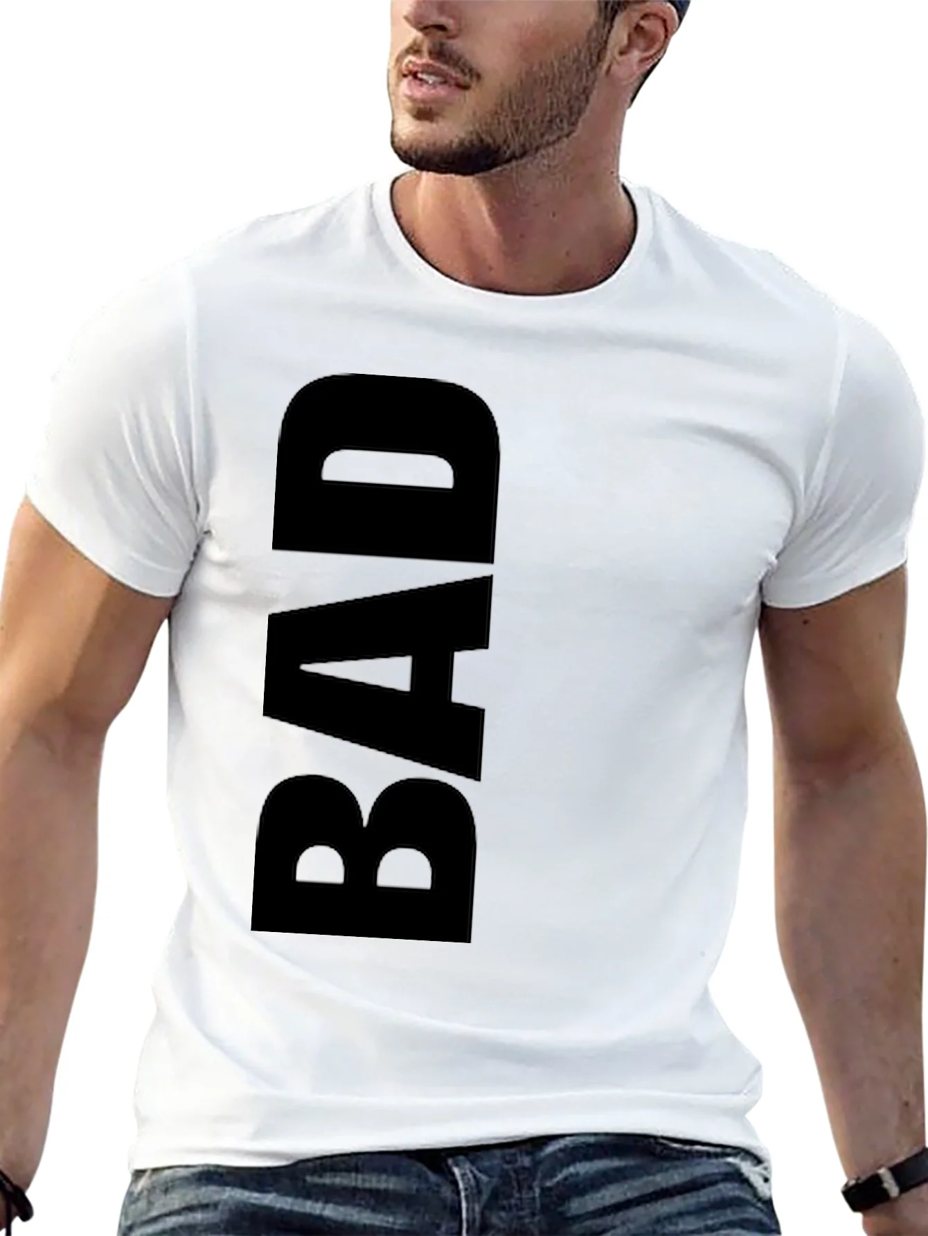 Black BAD Graphic Tee - Trendy Casual Wear