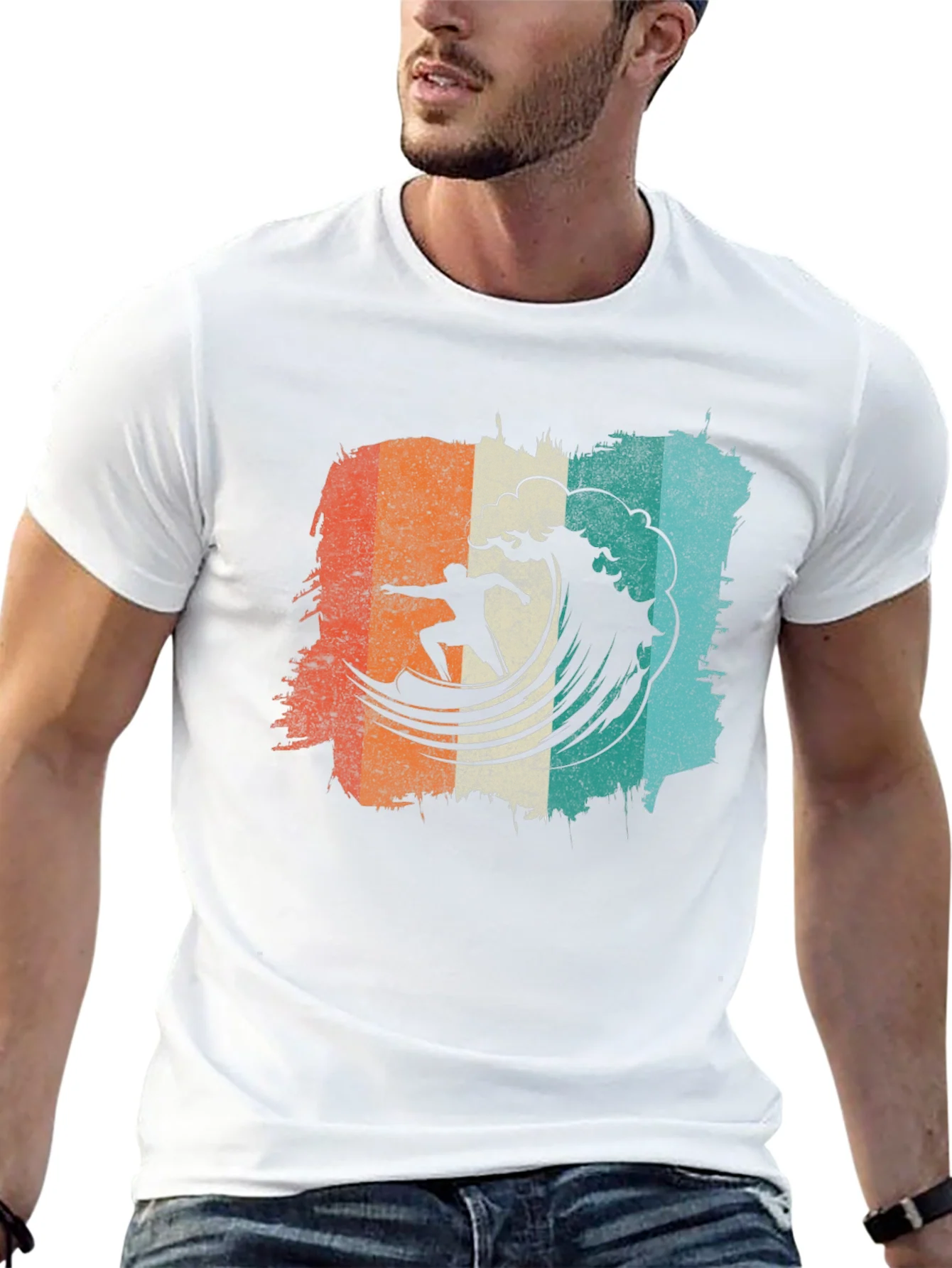 Retro Surfer Wave Graphic Tee