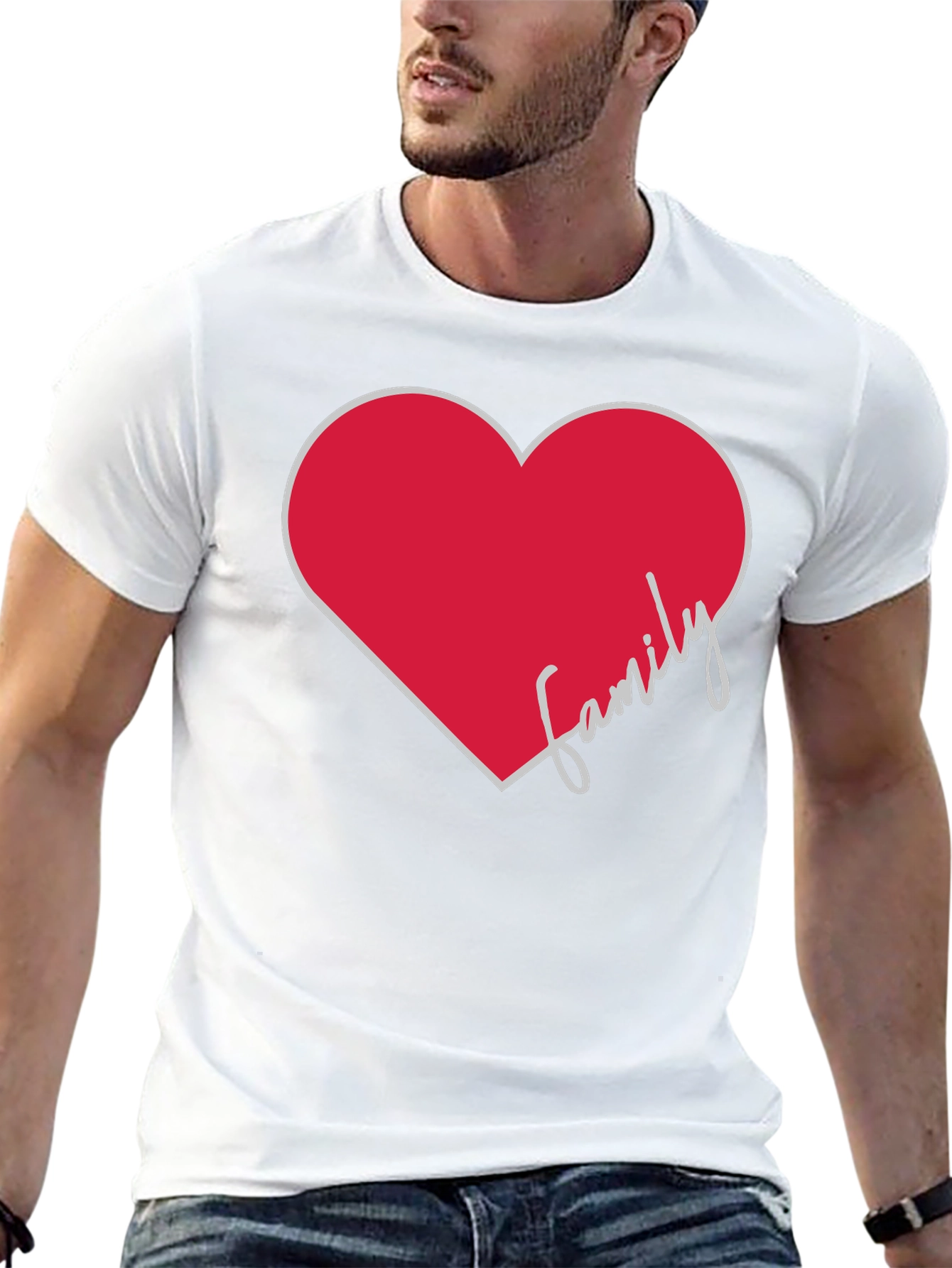 Family Heart Graphic Tee - Stylish Comfort