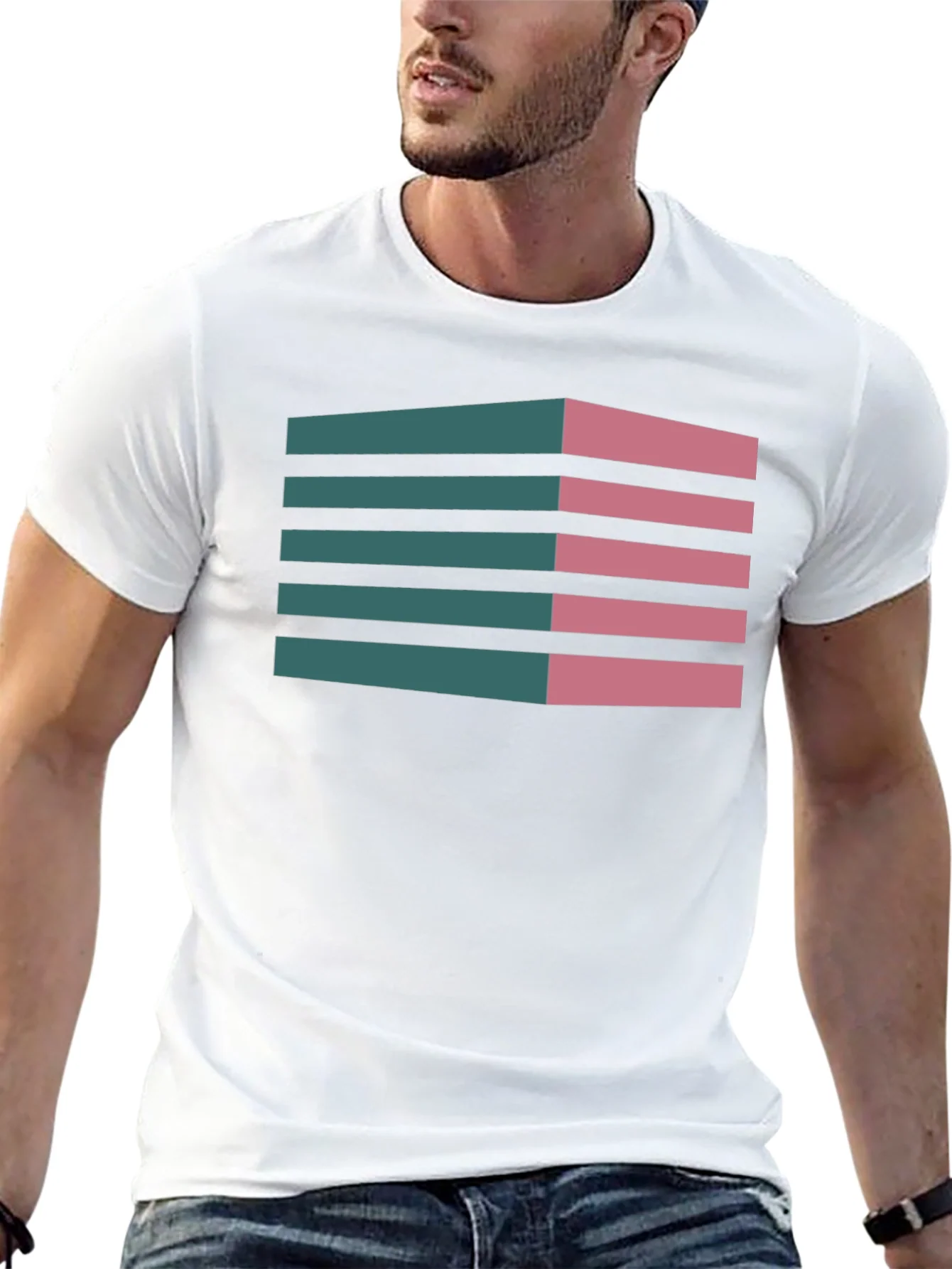 Geometric 3D Stripes T-Shirt