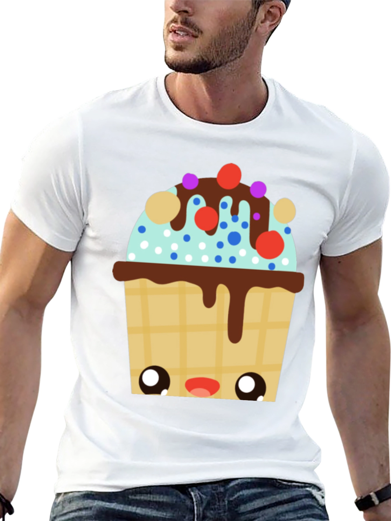 Kawaii Ice Cream Cone Graphic Tee