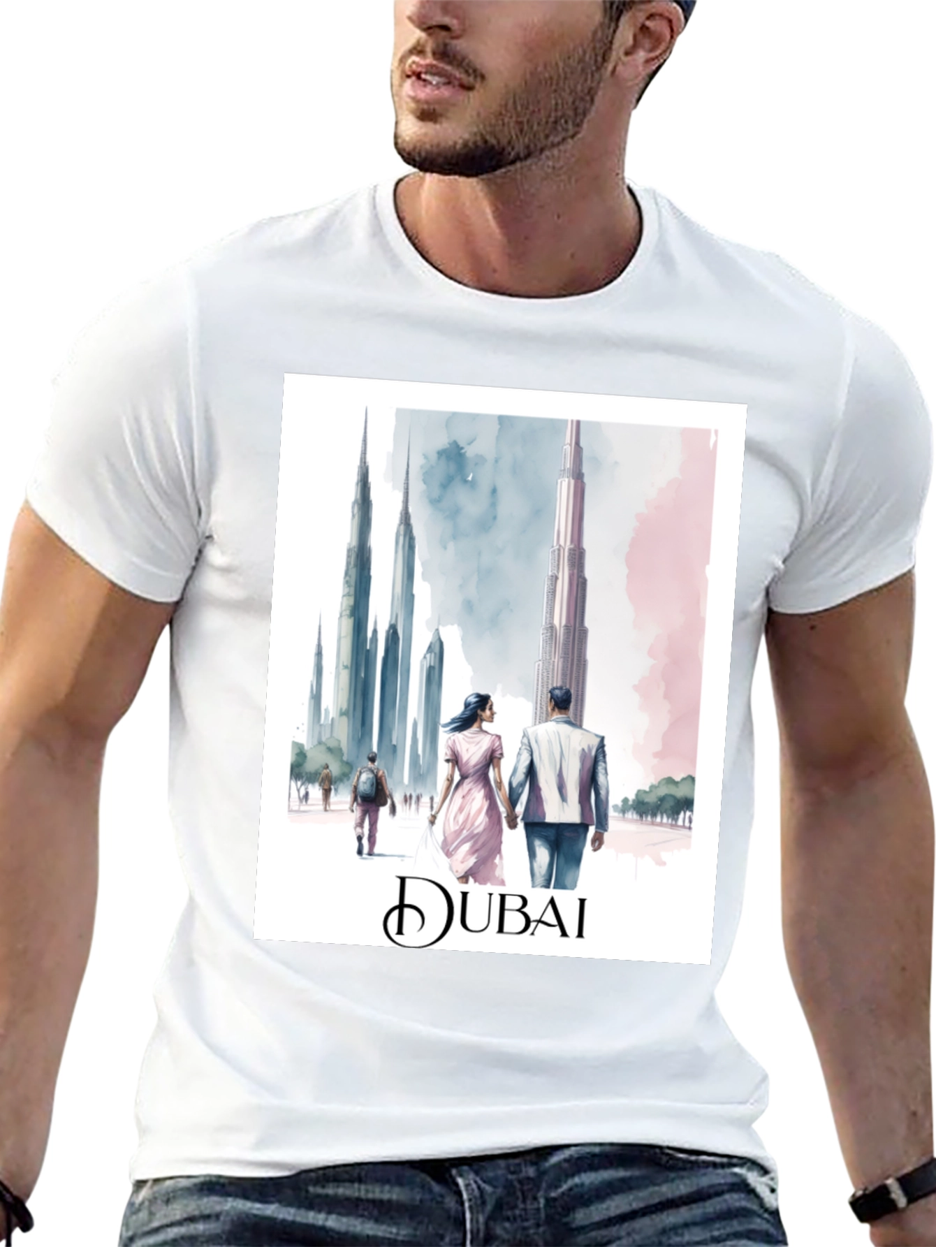 Dubai Skyline Graphic T-Shirt - Urban Style