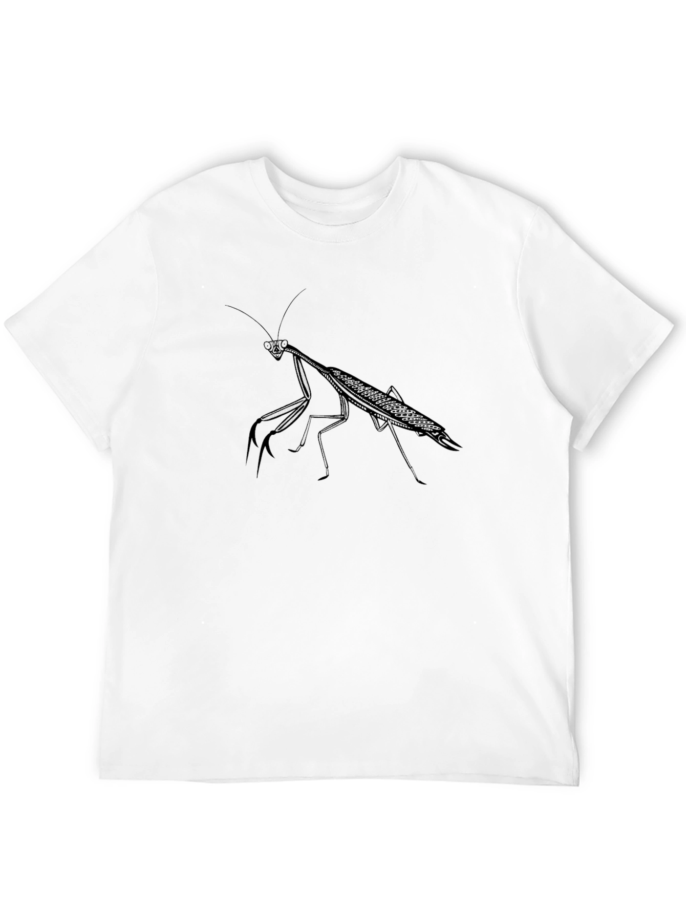 Black Mantis Graphic Tee - Insect Print Shirt