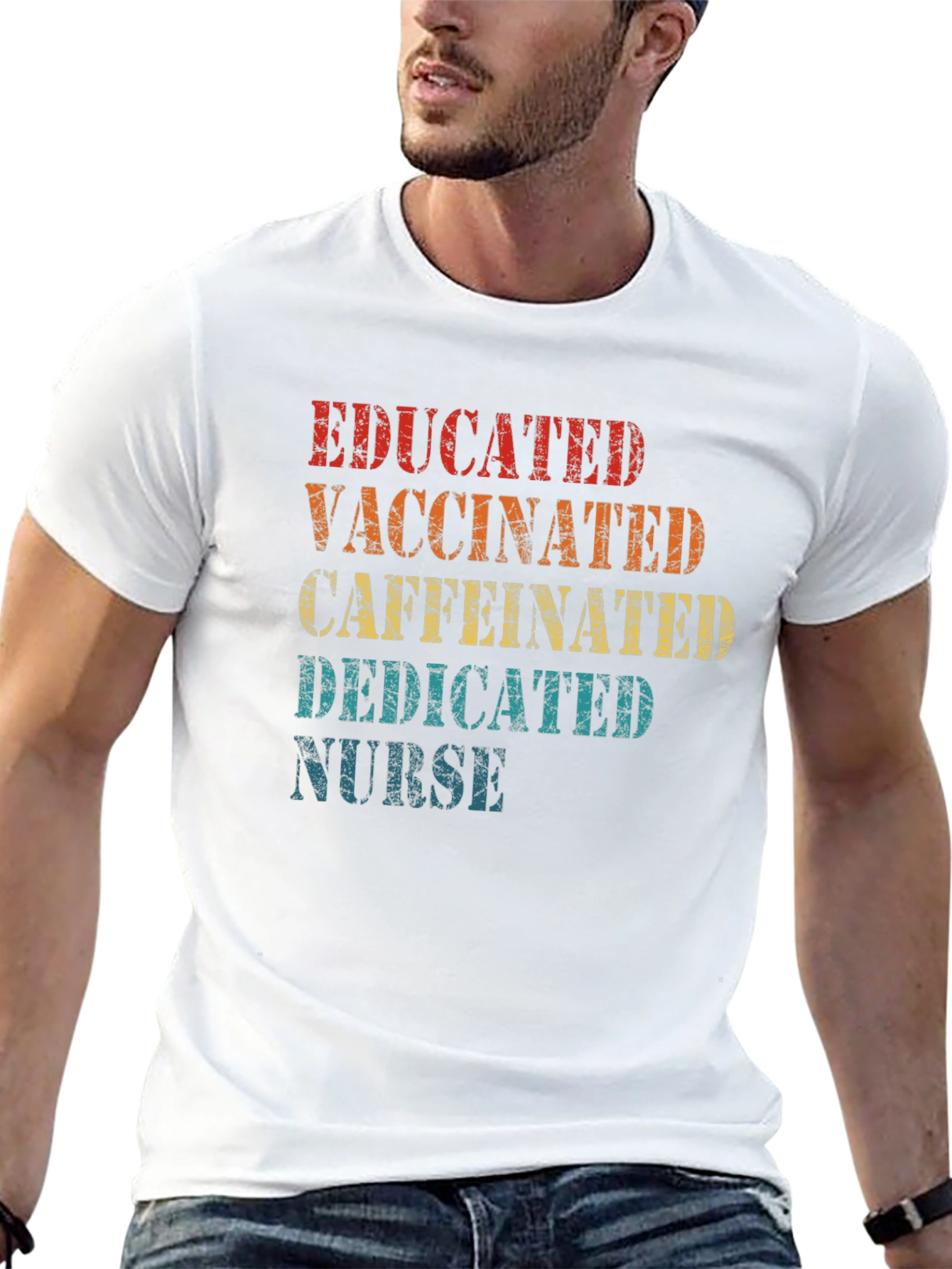 Educated Vaccinated Caffeinated Dedicated Nurse T-Shirt
