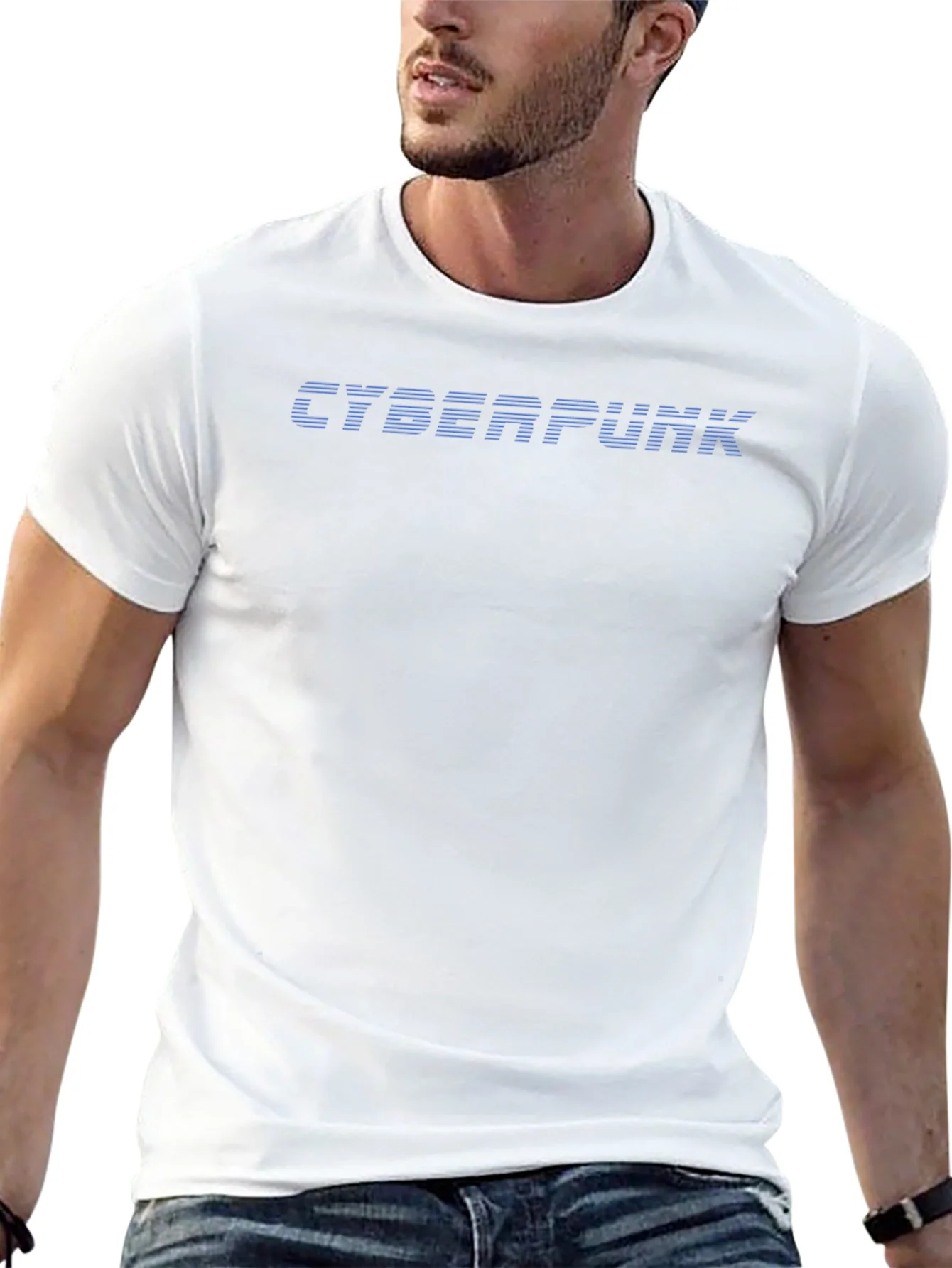 Cyberpunk Graphic Tee - Black Crew Neck T-Shirt
