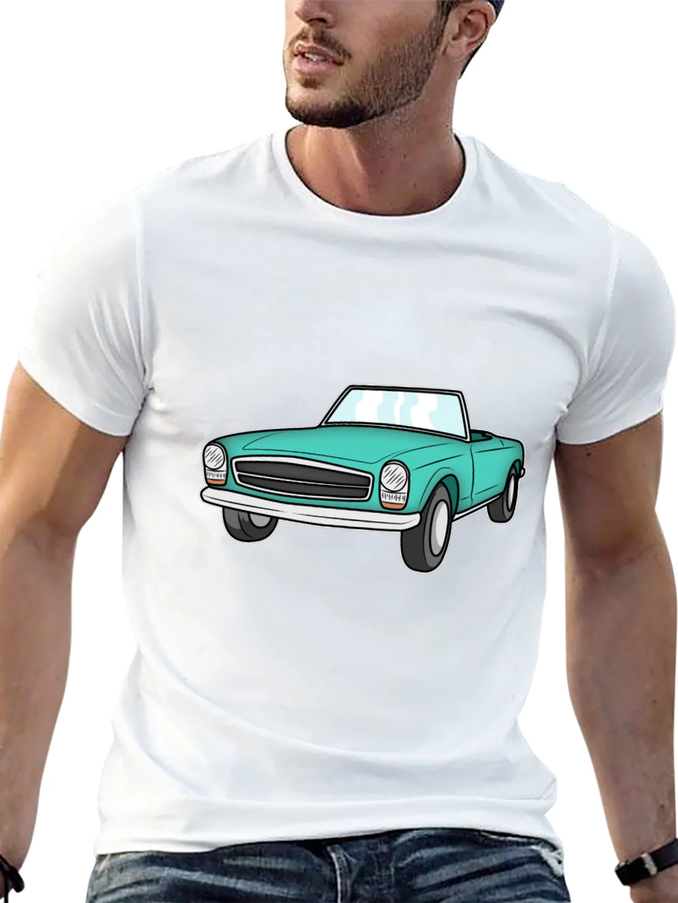 Retro Car Graphic Tee - Cool Roadster Design