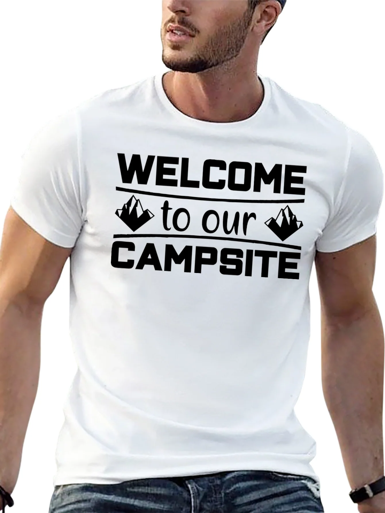 Welcome to Our Campsite Black T-Shirt