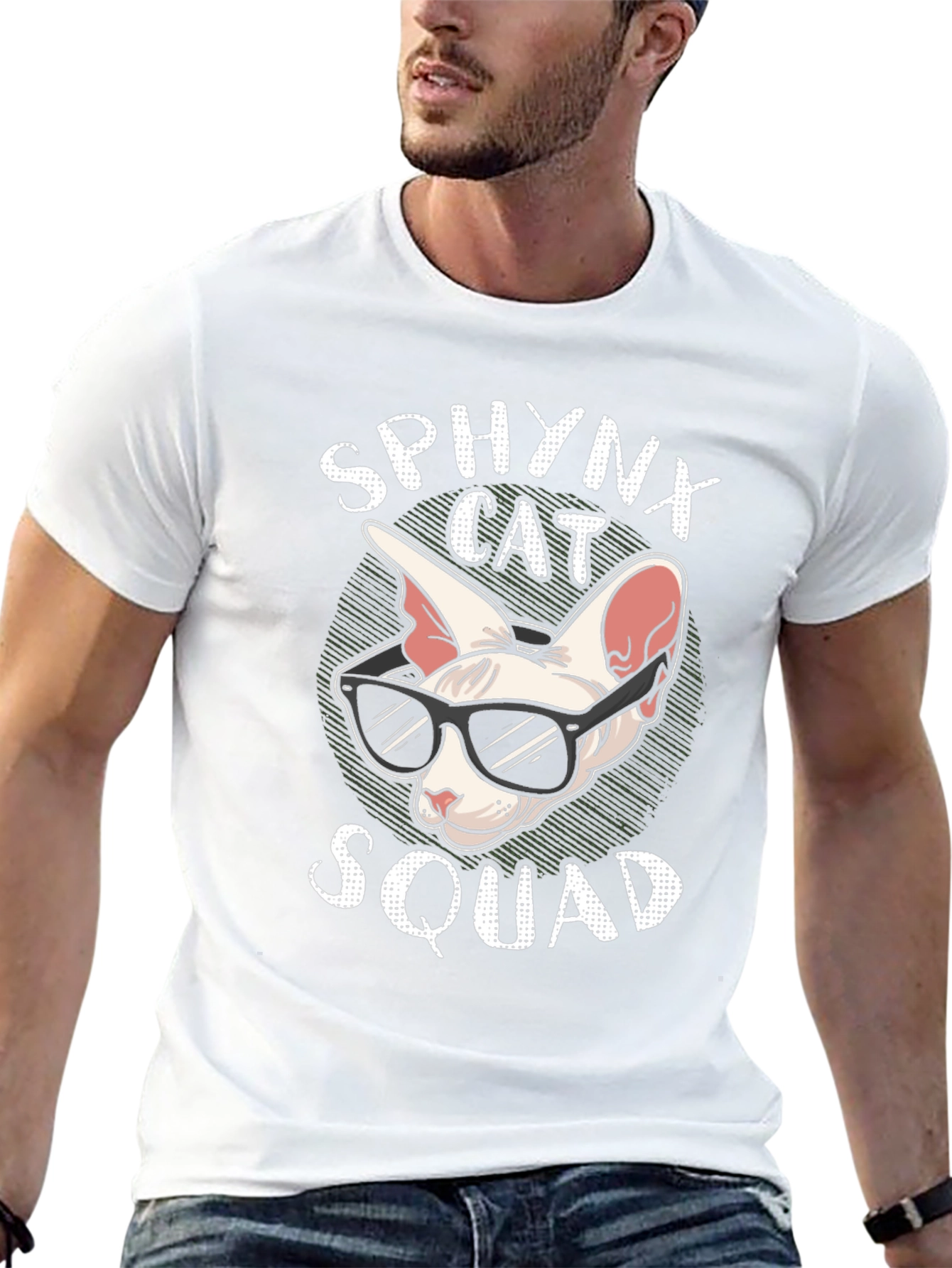Sphynx Cat Squad Graphic T-Shirt
