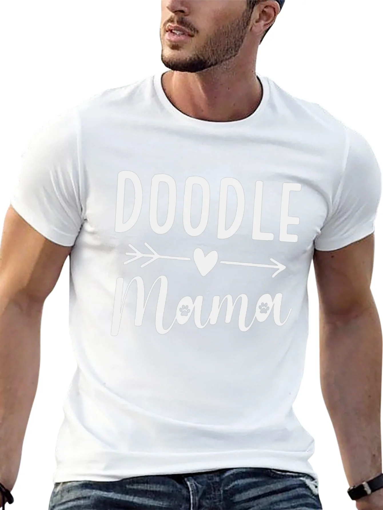 Doodle Mama Black T-Shirt with Heart Arrow Design