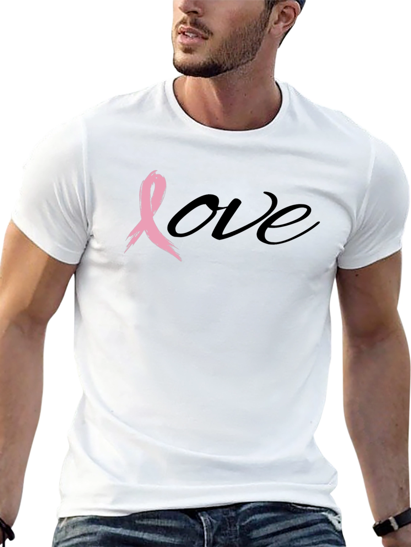 Love Breast Cancer Awareness Black Tee