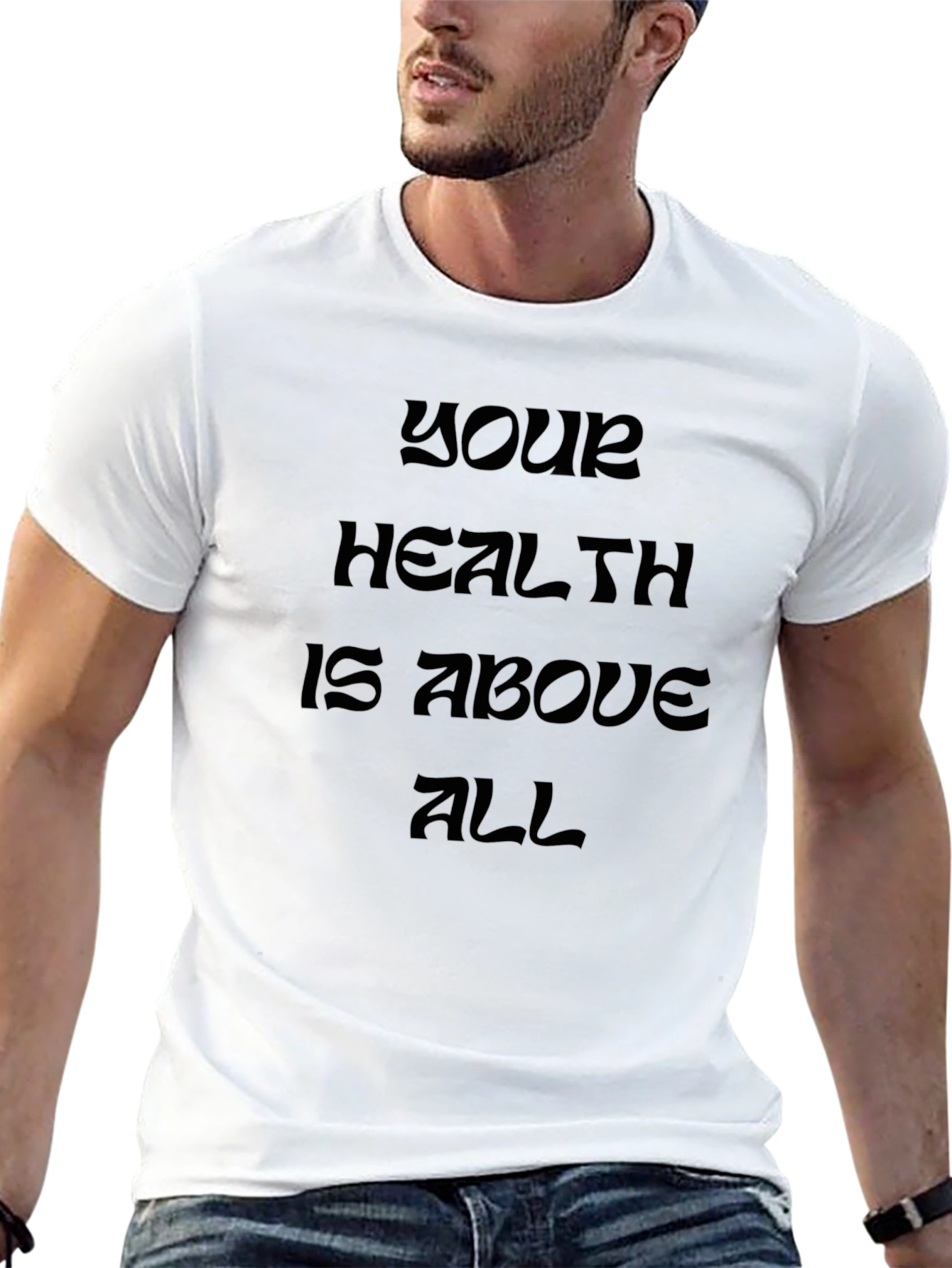 Health is Above All Black T-Shirt